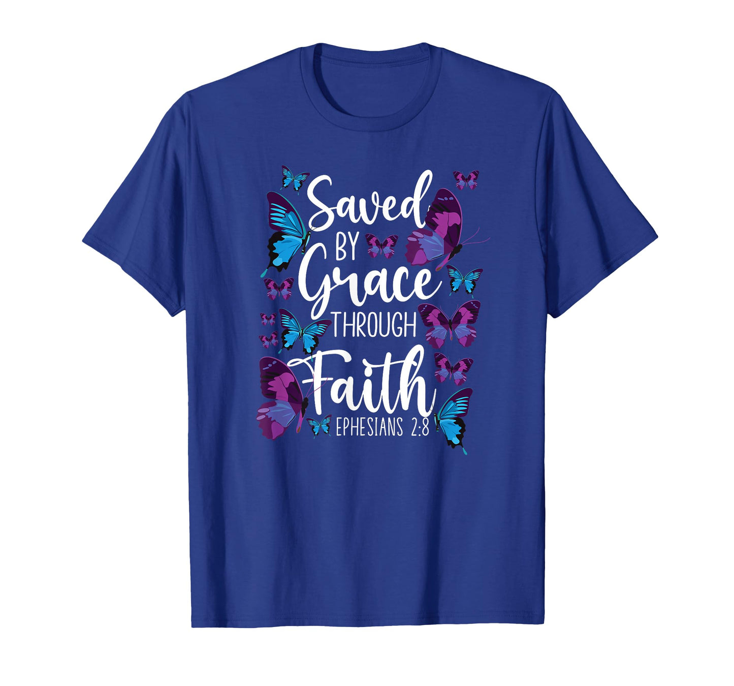Christian Bible Verse Quote Butterfly Ephesians 2:8 T-Shirt