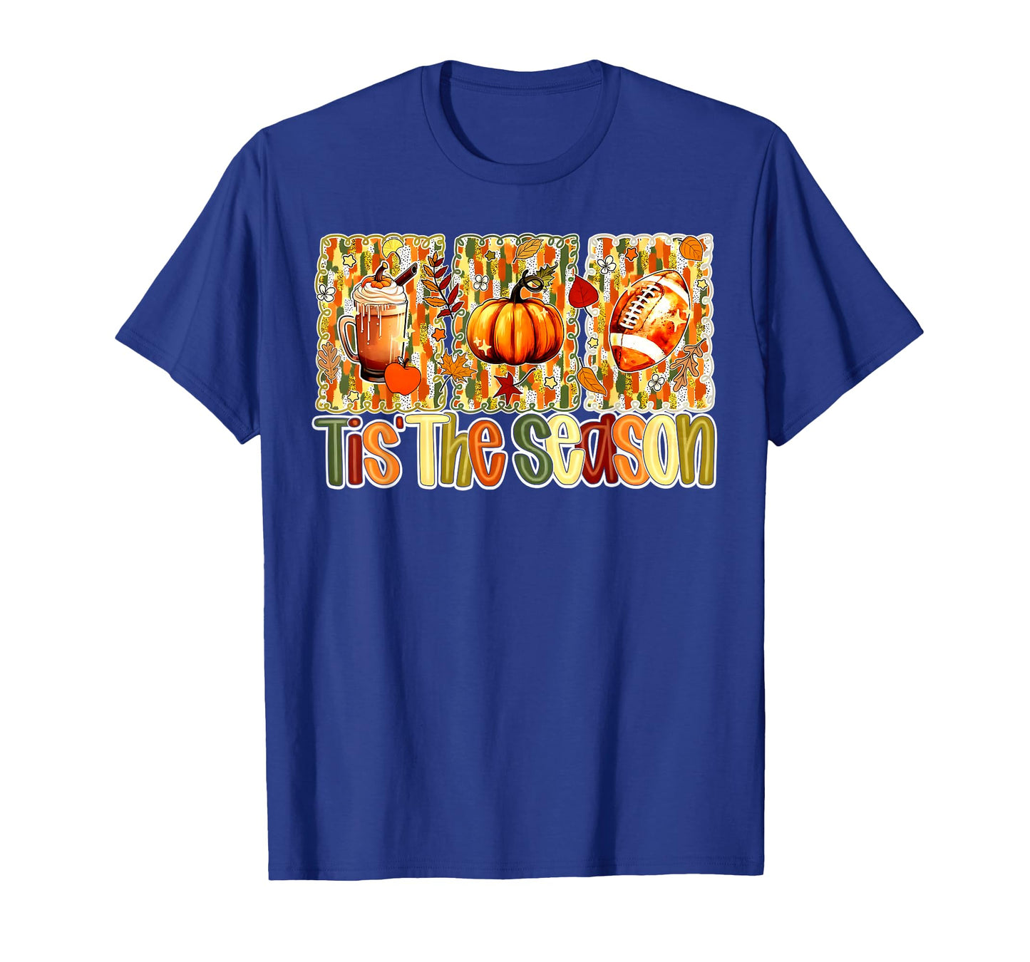 Pumpkin Spice Football Tis The Season Fall Thanksgiving Day T-Shirt