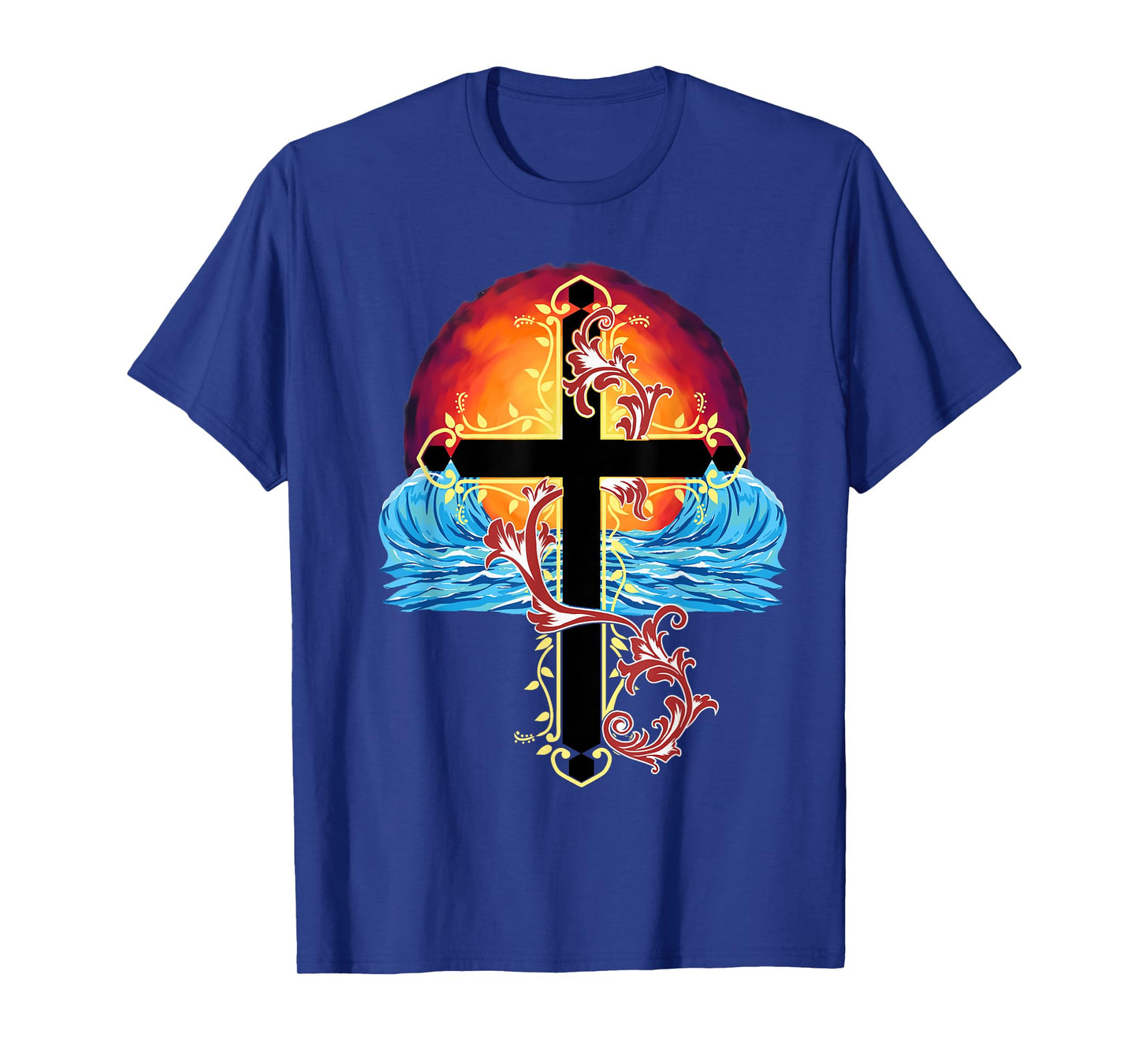 Cross Sea Sunset Jesus T-Shirt