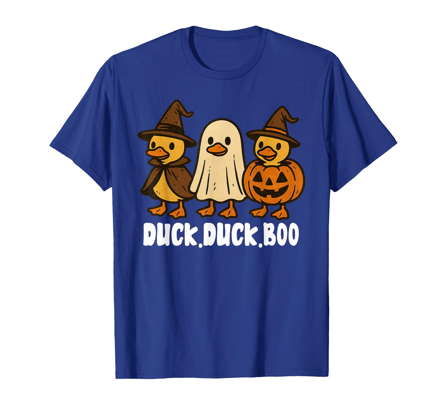 Duck Boo Funny Cute Spooky Halloween Retro Goose Pumpkin T-Shirt