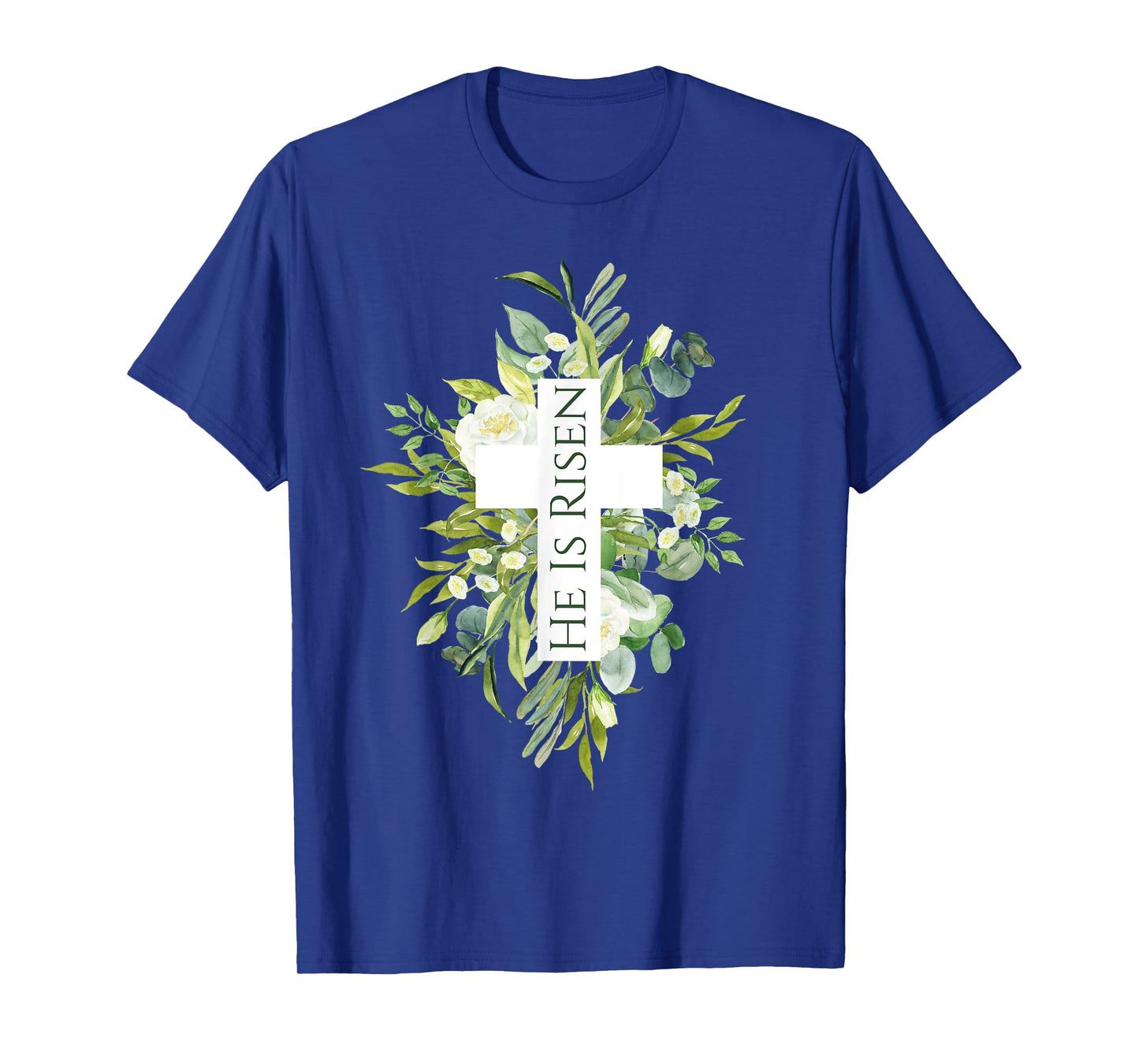 Happy Easter Shirt Floral He Is Risen Jesus Cross Spring T-Shirt