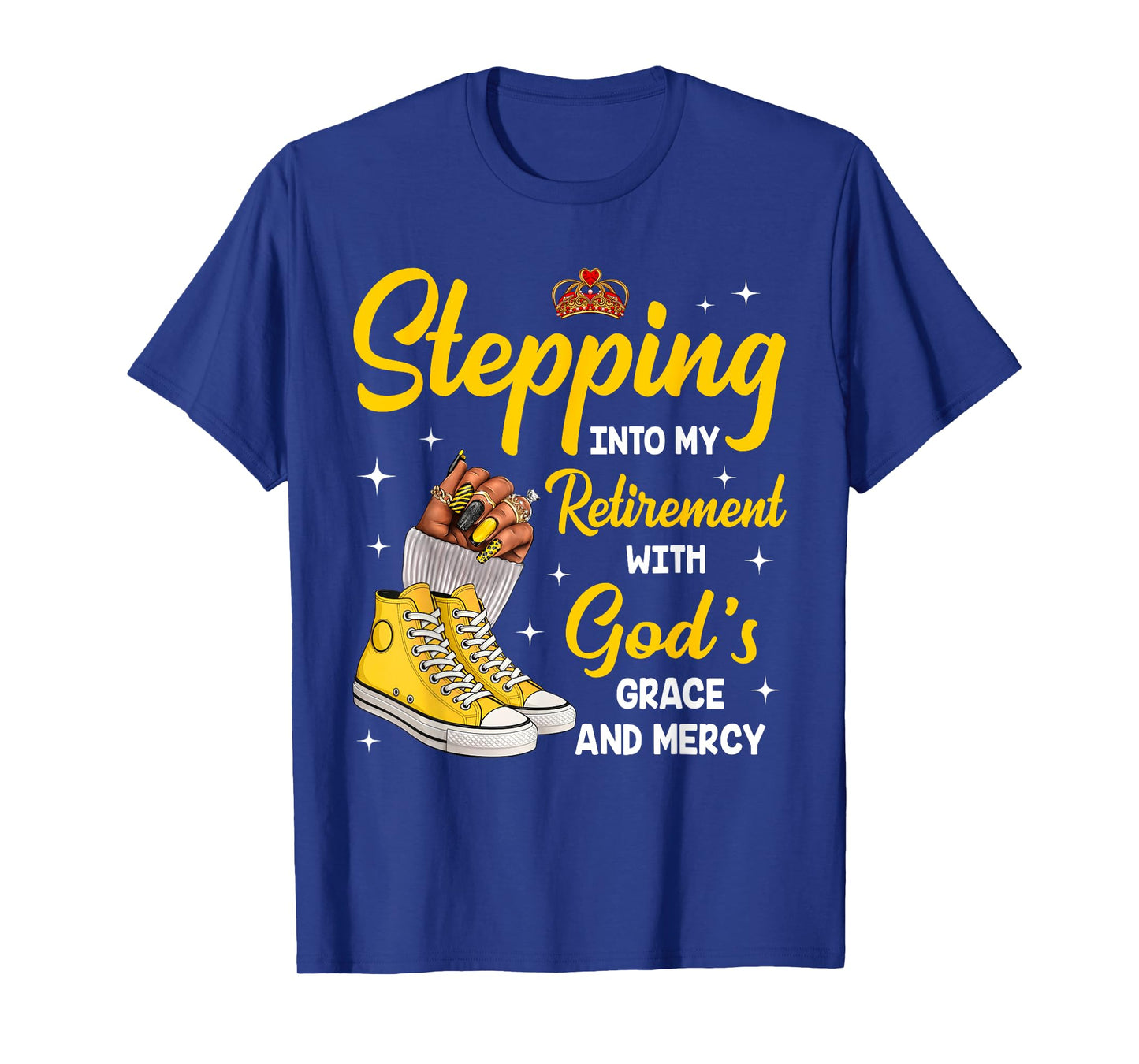 Stepping Into My Retirement Afro Woman Black Queen T-Shirt