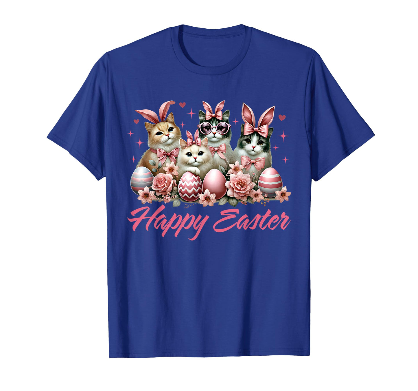 Cute Cat Bunny Happy Easter Cat Lover Kitty Rabbit Cat Mom T-Shirt