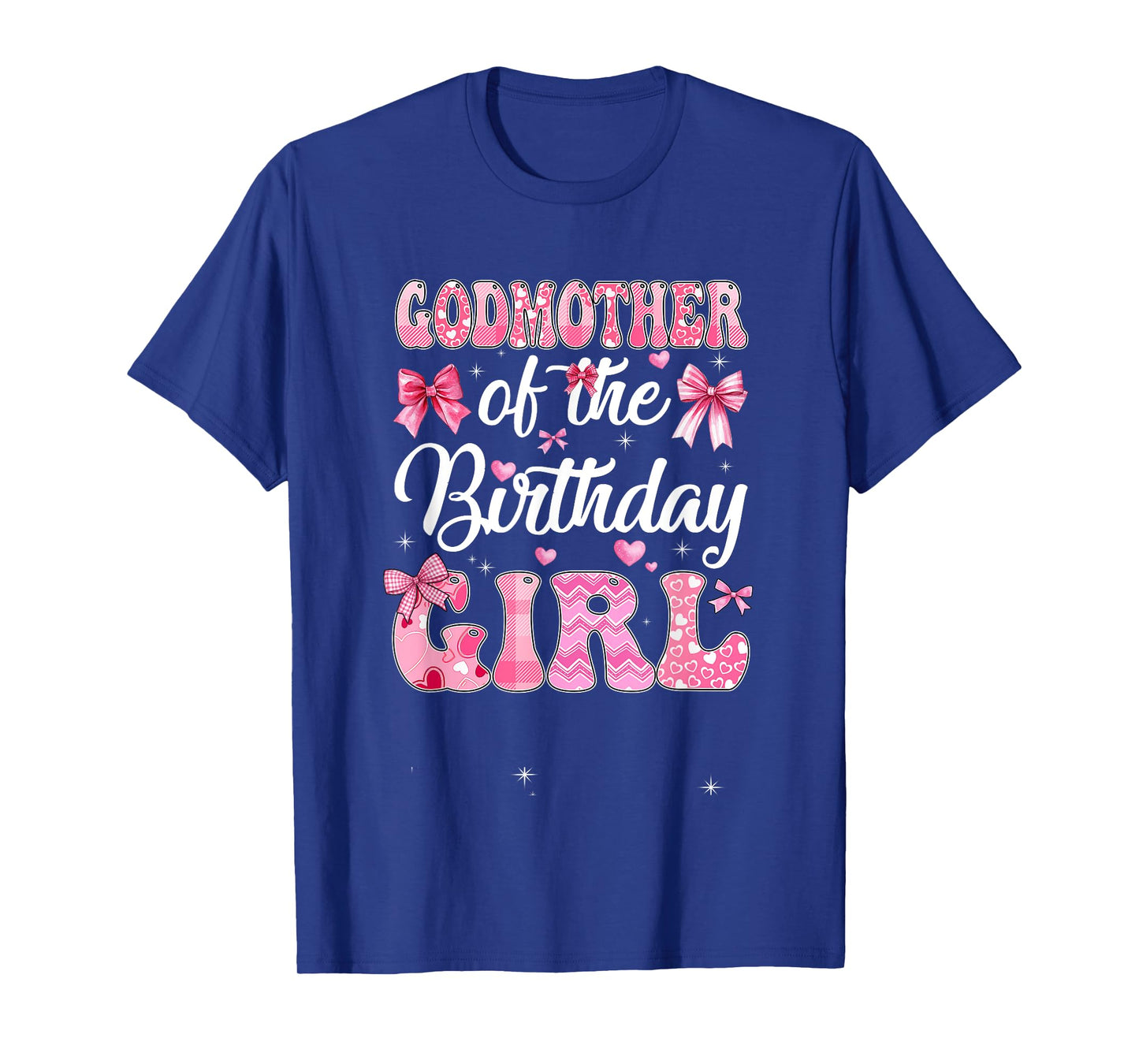 Godmother Of The Birthday Girl Family Pink Coquette Bow T-Shirt