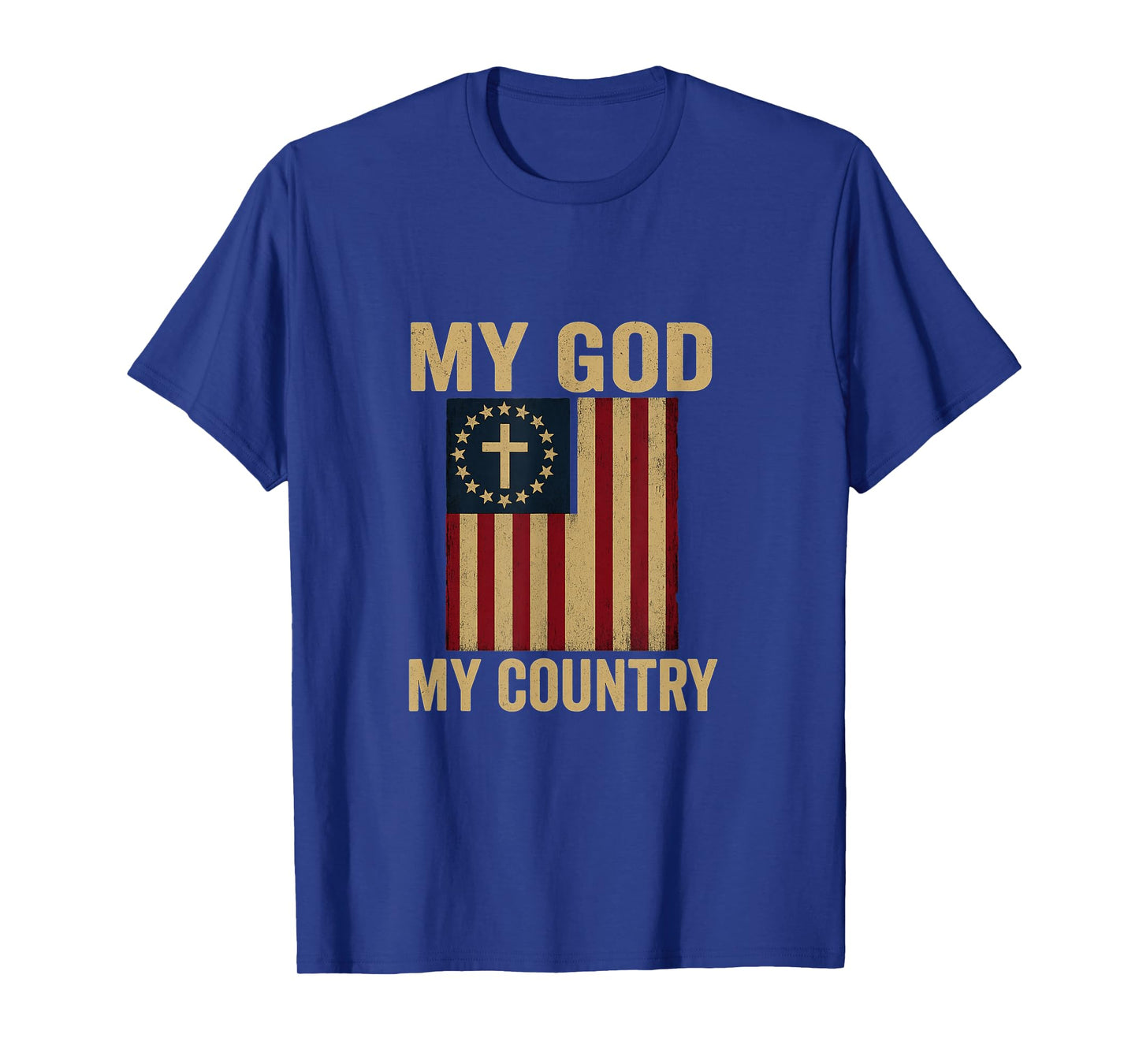 Patriotic Christian Faith USA Flag Design T-Shirt