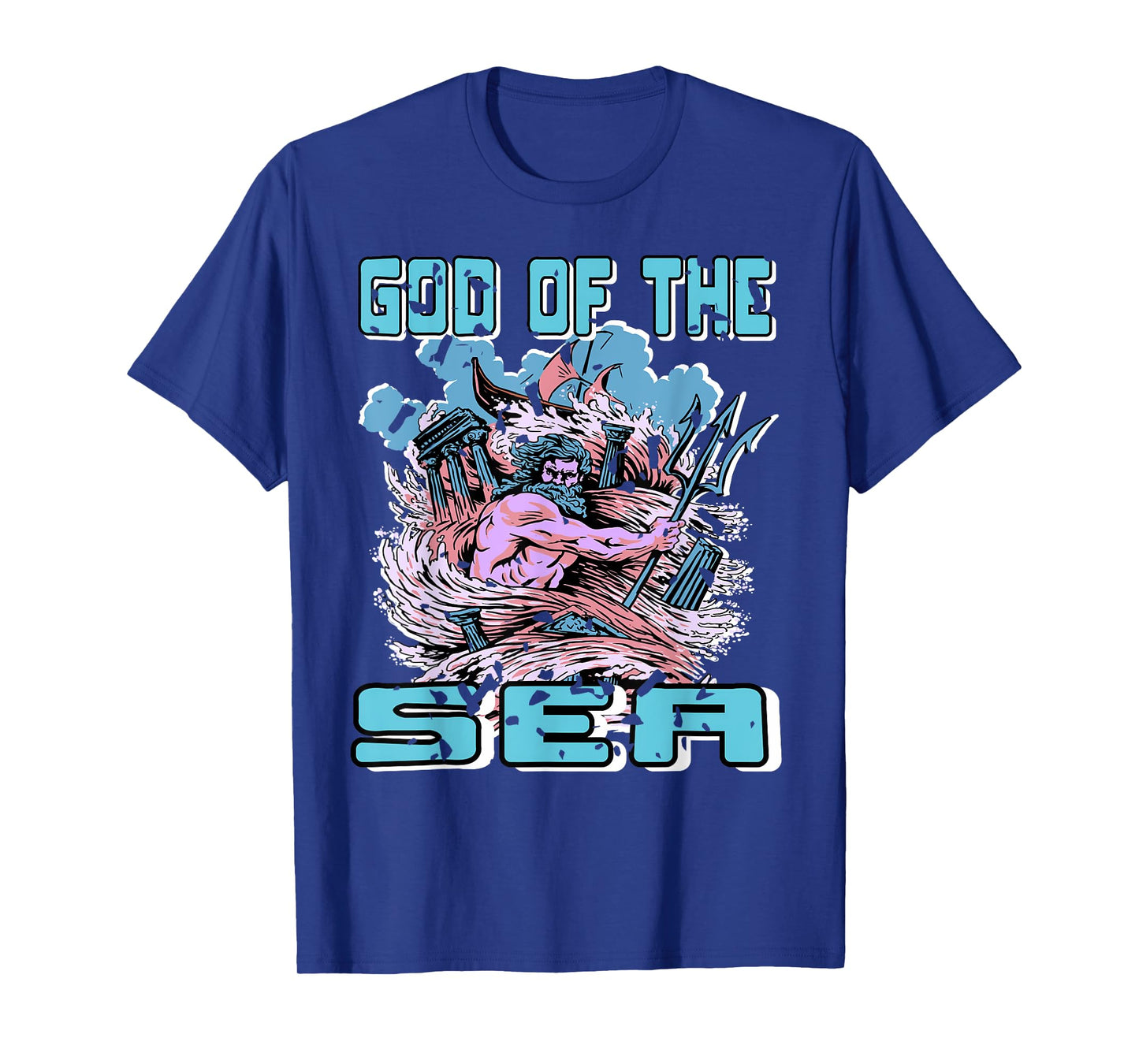 God of The Sea Ancient Myth Ocean Trident Poseidon Power T-Shirt