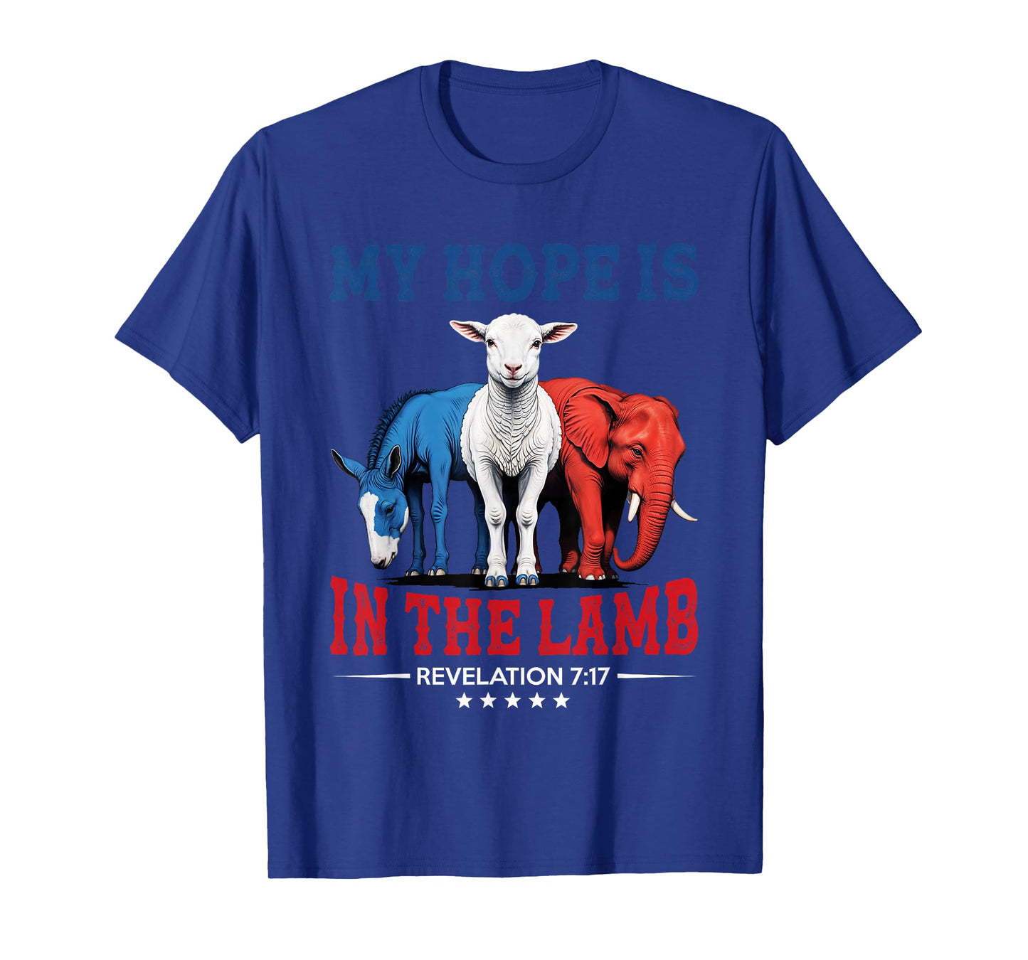 My Hope is in the Lamb Elephant Donkey USA Funny Scripture T-Shirt
