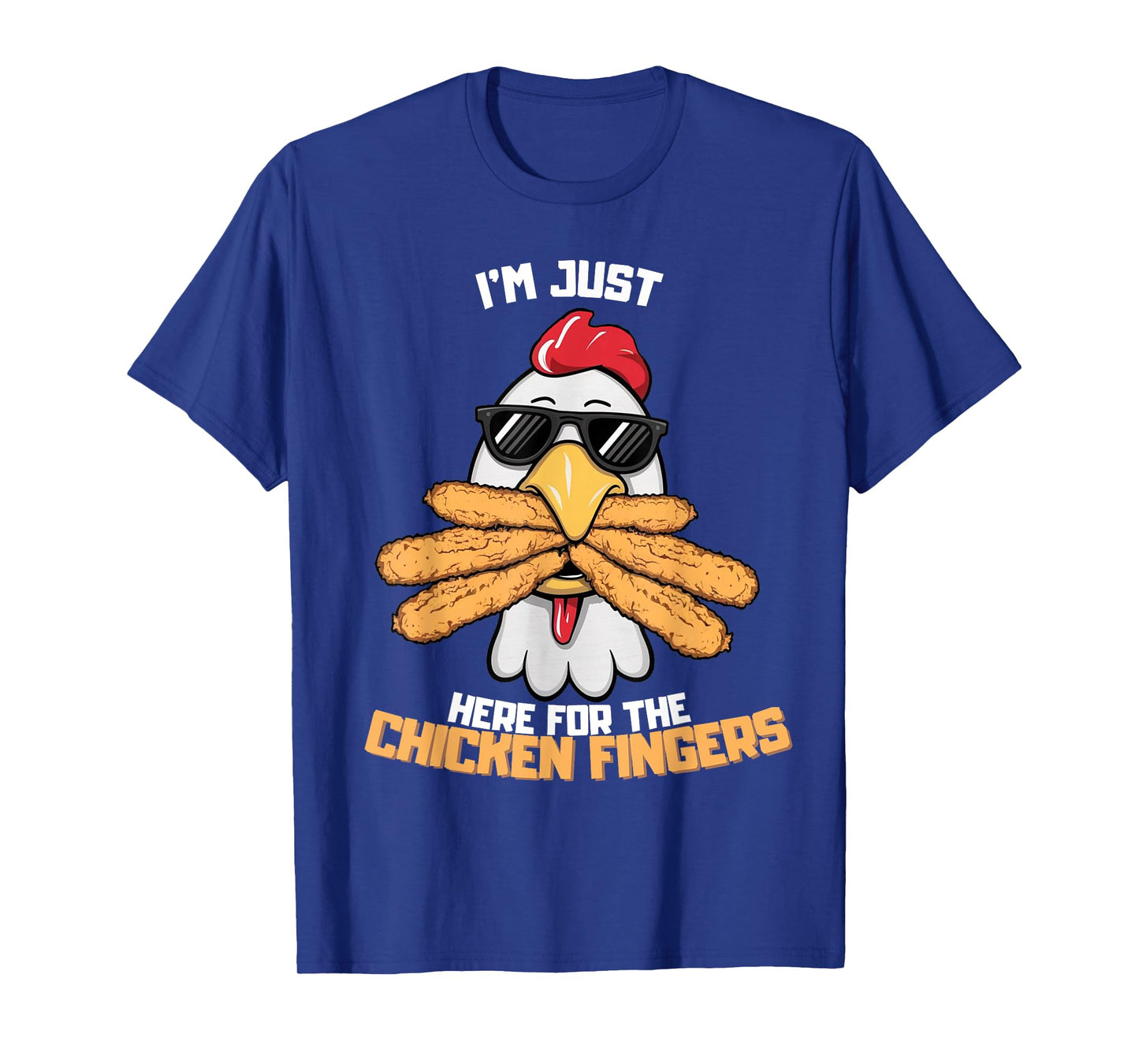 I'm Just Here For The Chicken Fingers Funny Chicken T-Shirt, Small, Black