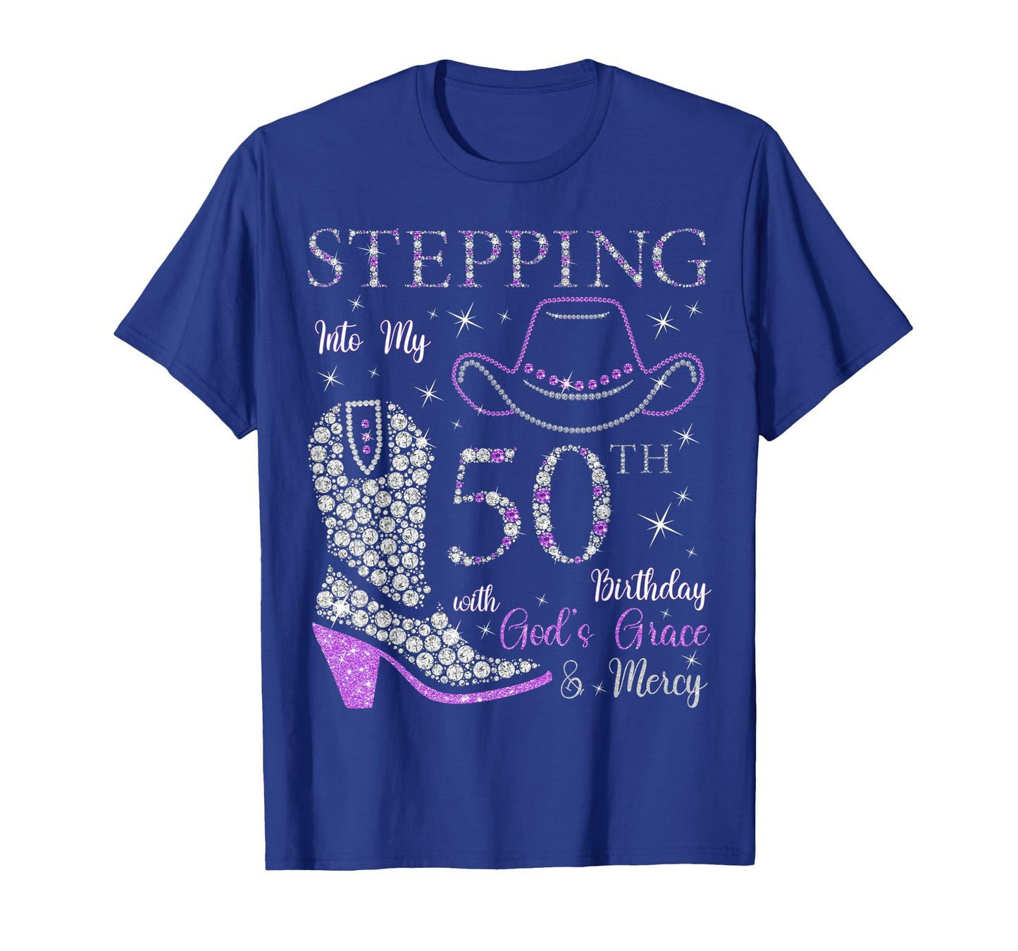 Stepping Into My 50th Birthday With God's Grace and Mercy T-Shirt