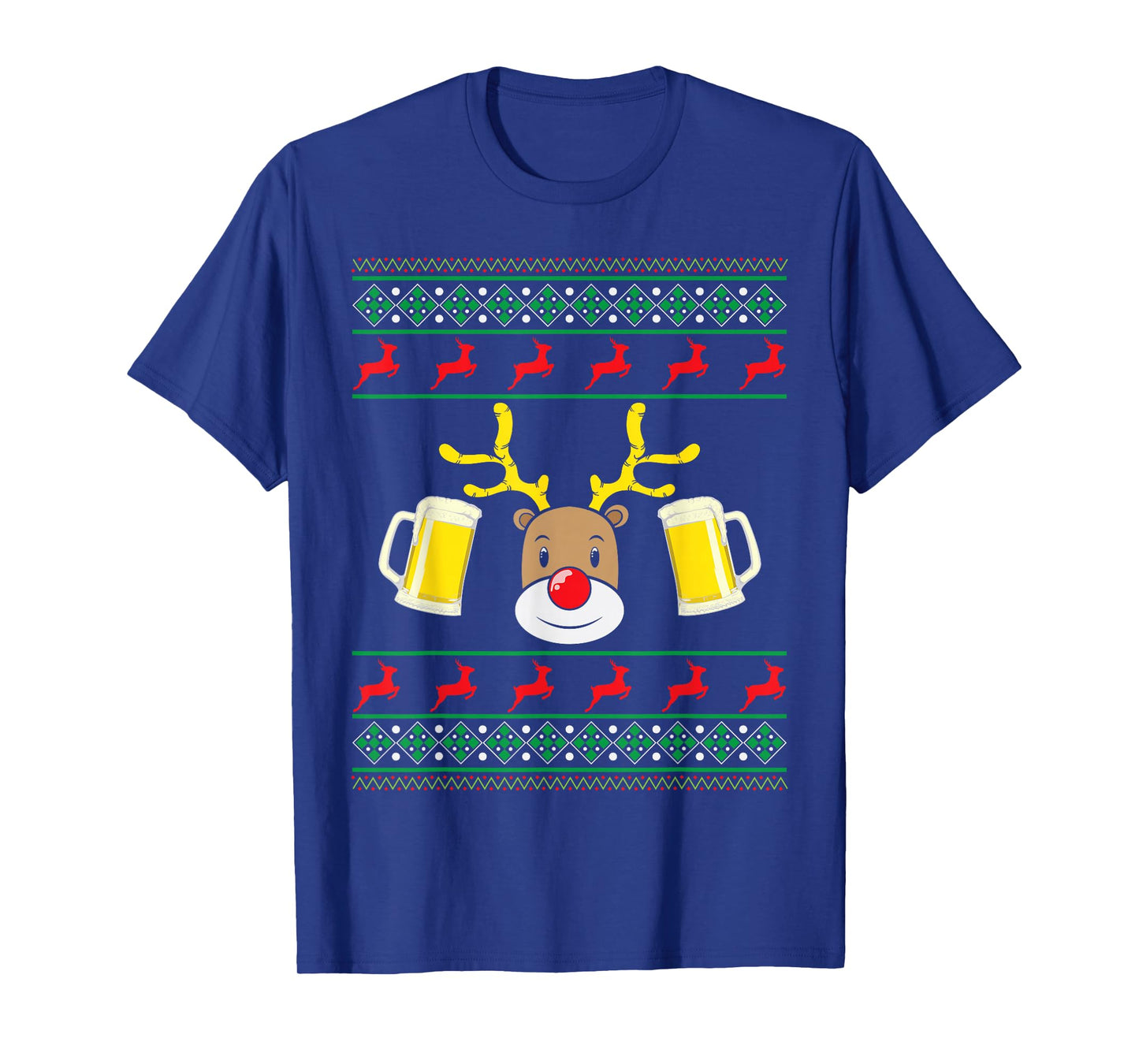 Ugly Christmas with Rudolf The Reindeer and Beer T-Shirt