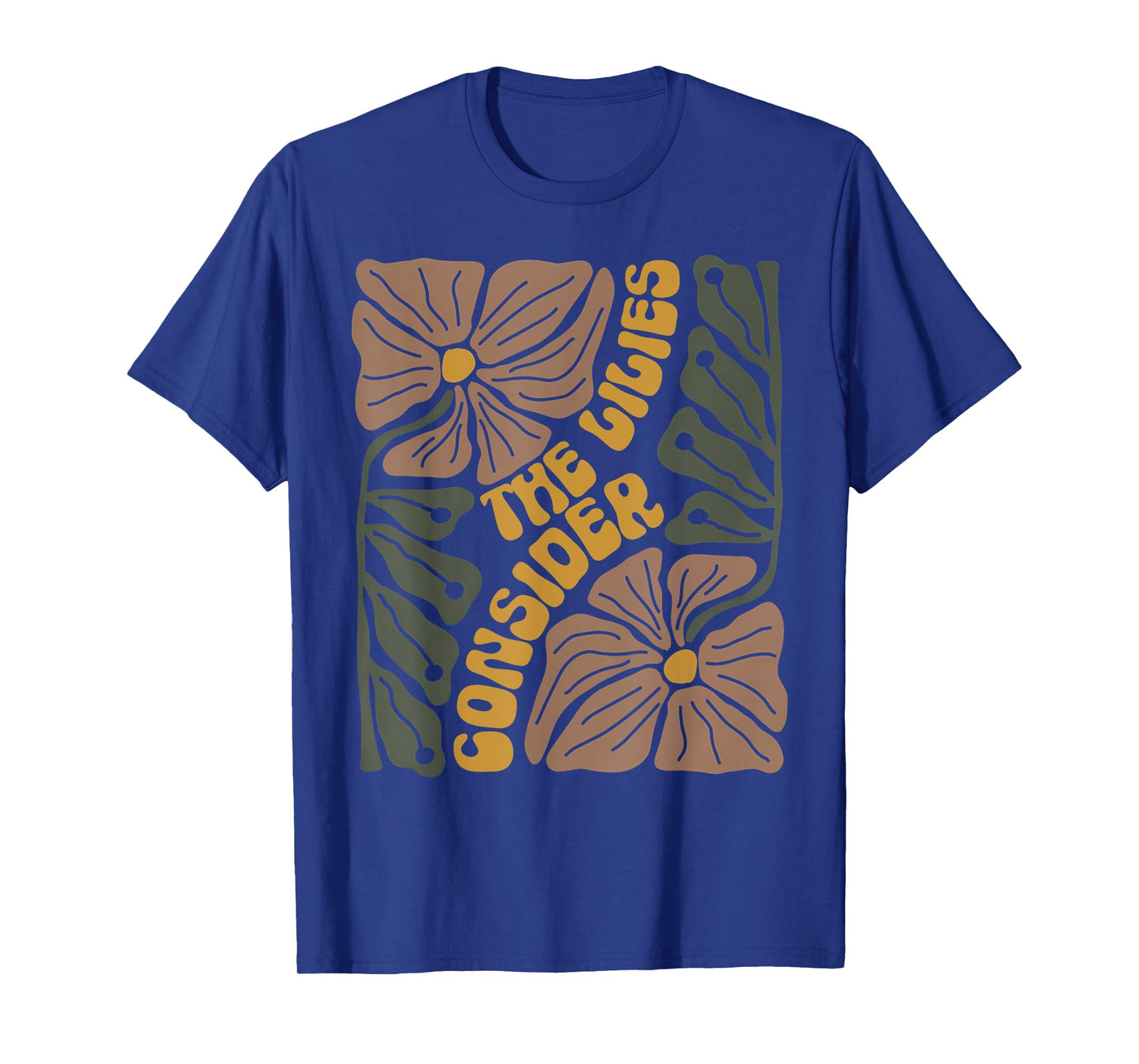 Consider The Lilies Boho Floral Christian Religious Bible T-Shirt