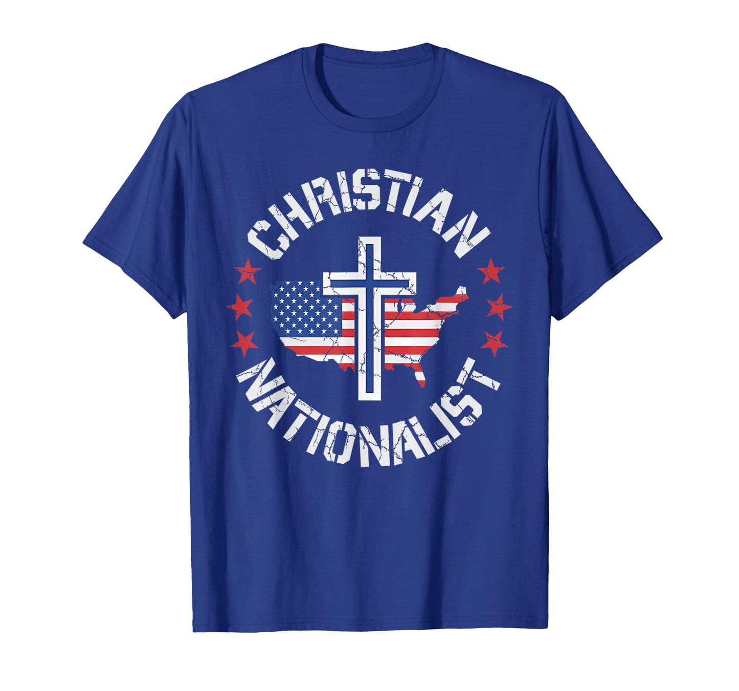 Vintage Cross Christian Nationalist Jesus Christ USA Flag T-Shirt