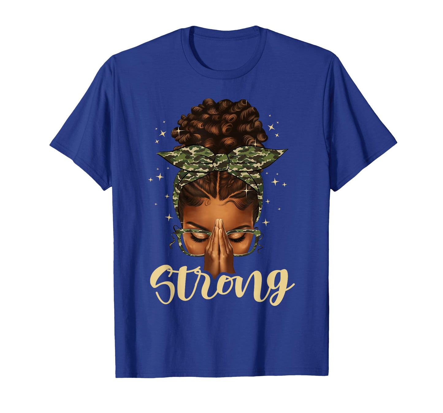 Strong Black Woman Praying Afro African American Christian T-Shirt
