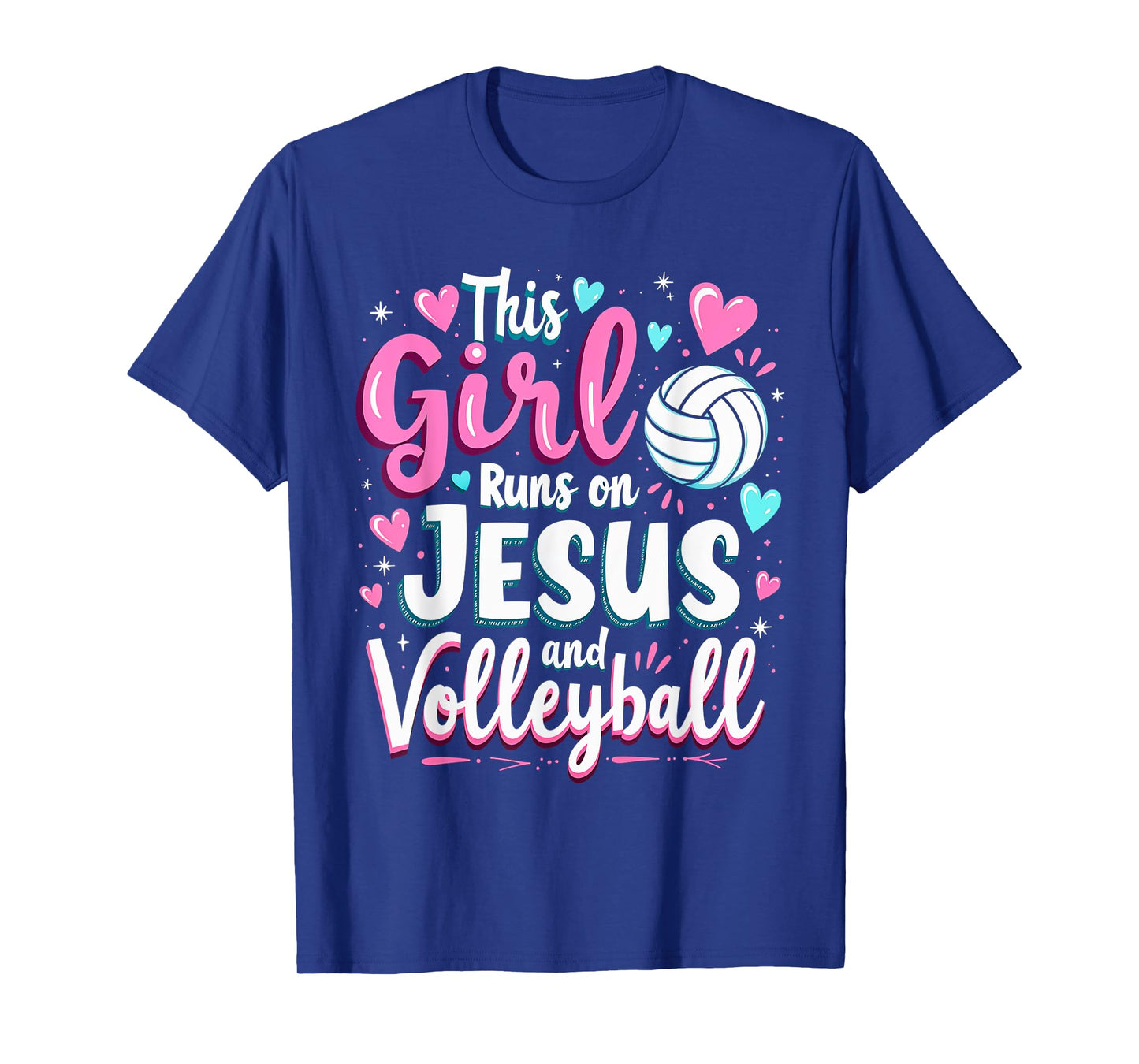 Christian Volleyball This Girl Runs On Jesus and Volleyball T-Shirt