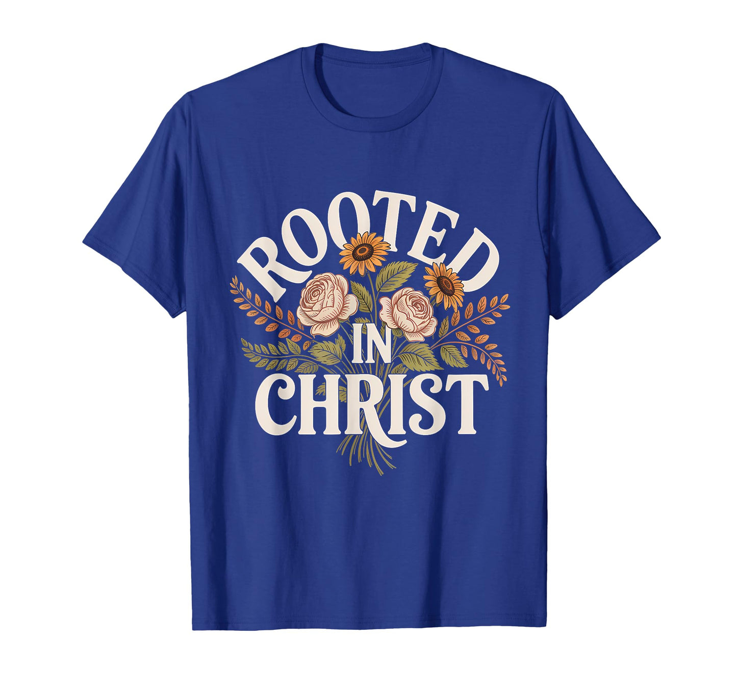 Rooted in Christ Christian Faith Jesus Cross T-Shirt