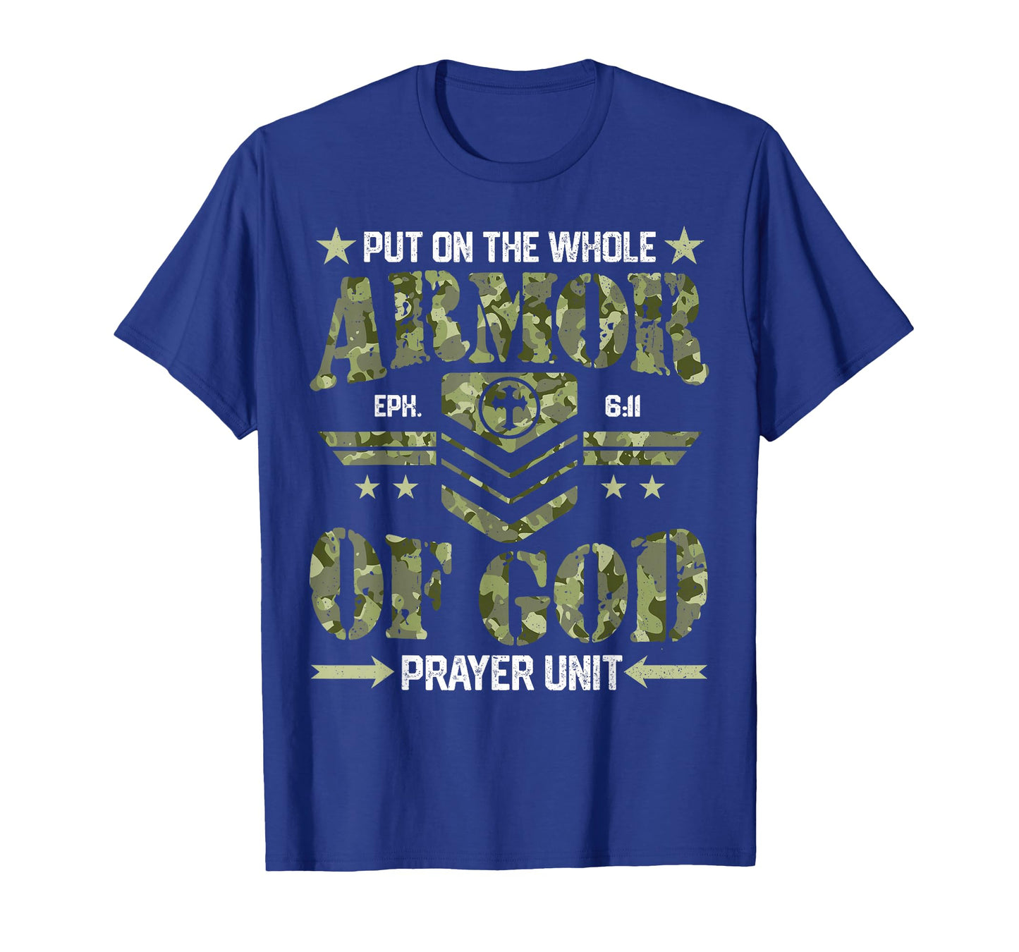 Put on the Whole Armor of God Camouflage Christian Faith T-Shirt