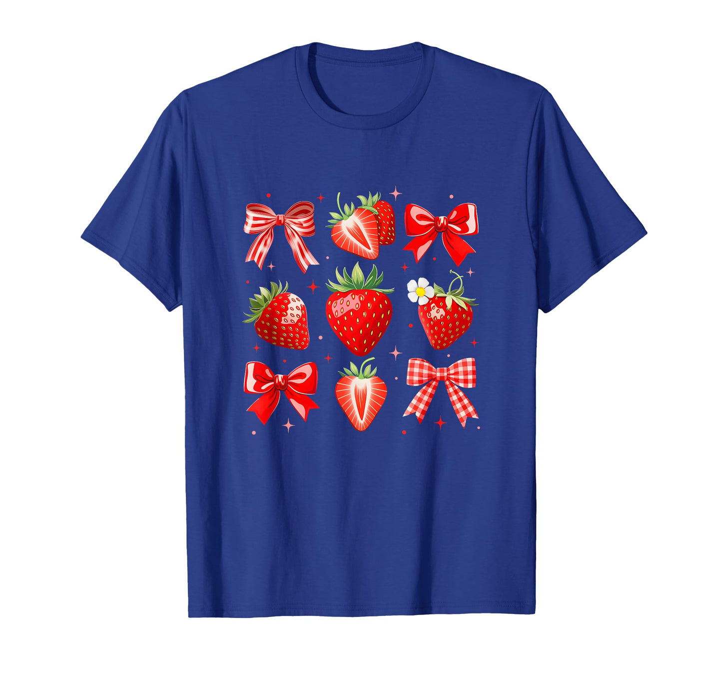 Strawberry Coquette Bow Strawberries Festival Girls Women T-Shirt