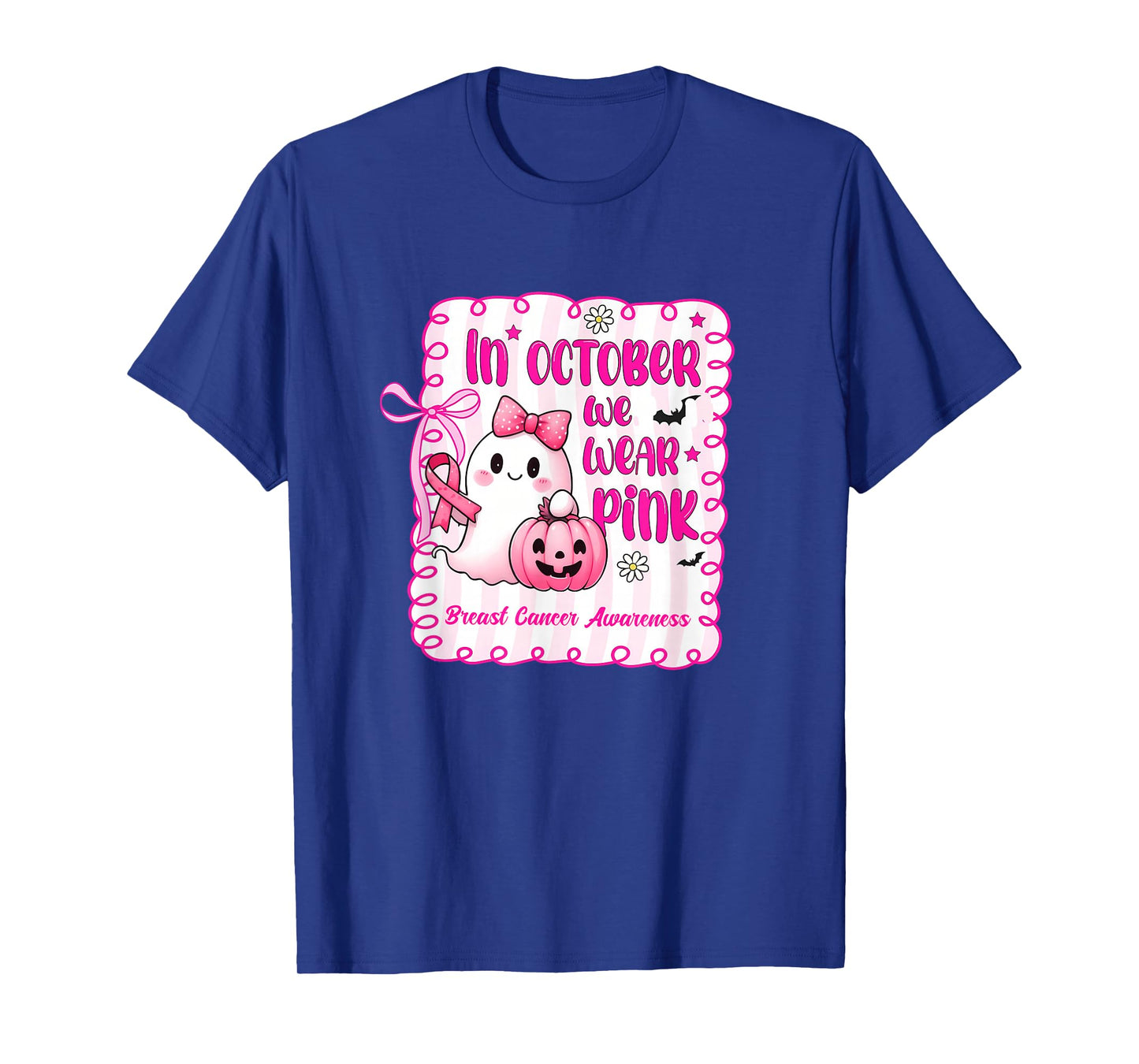Breast Cancer Women Halloween in October We Wear Pink T-Shirt