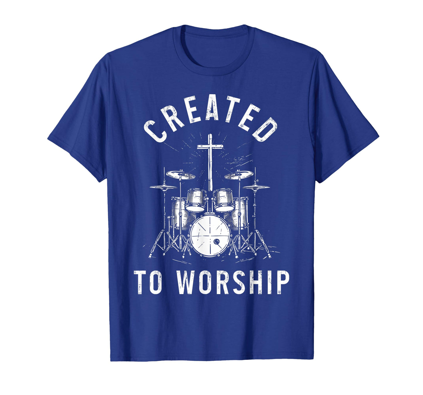 Christian Drummer Created To Worship Faith Cross Jesus T-Shirt