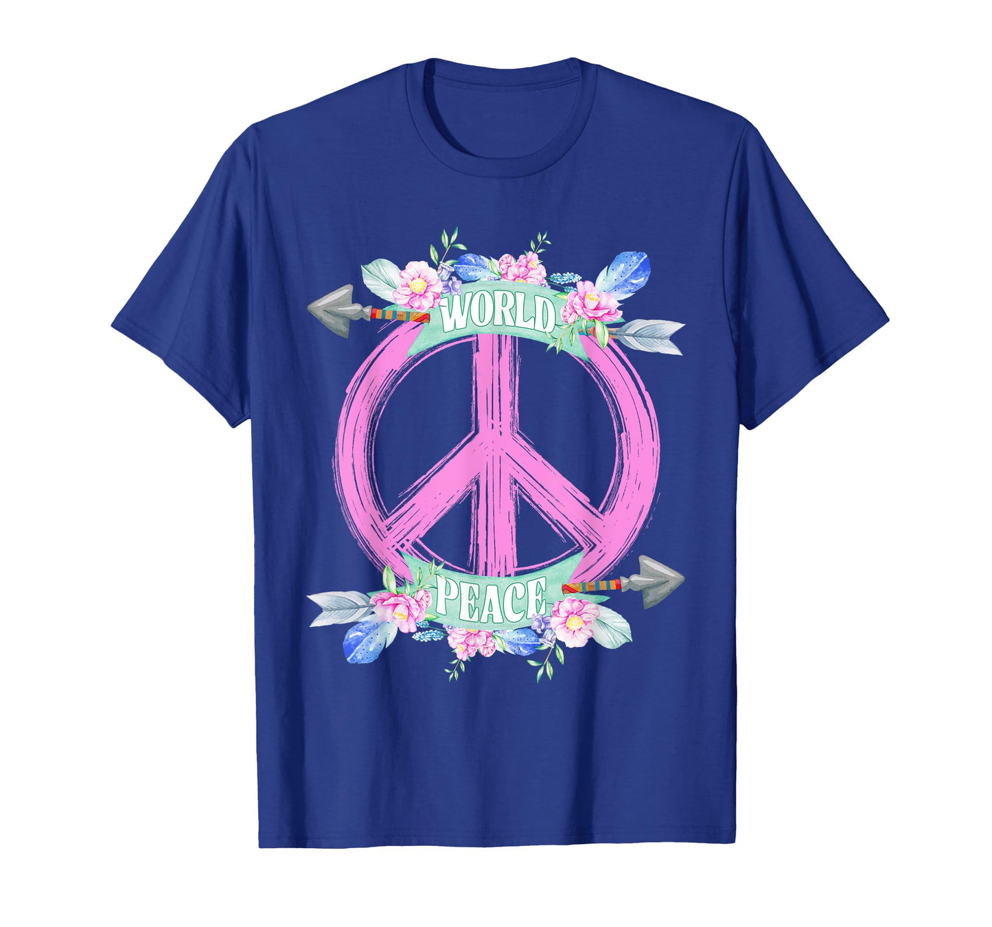 World Peace Day Peace Sign Floral International Day of Peace T-Shirt