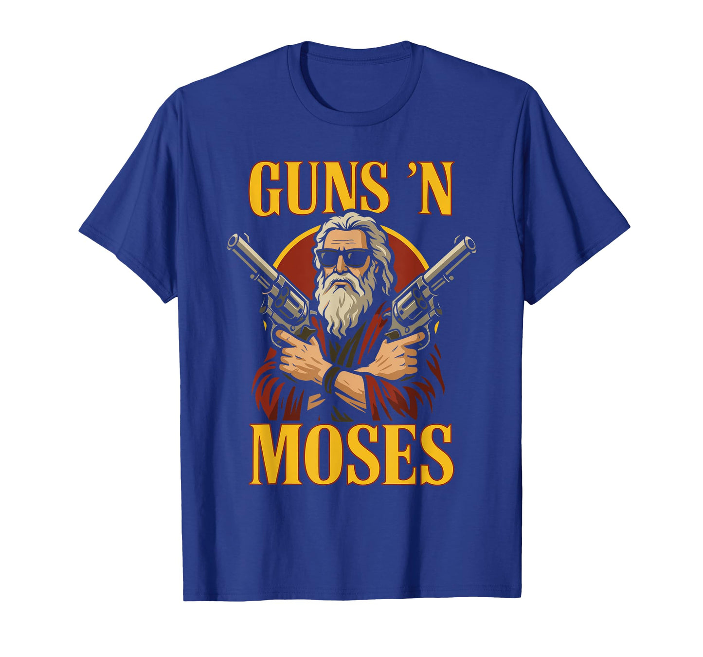 Guns N Moses - Funny Jewish Christian Bible Rock T-Shirt