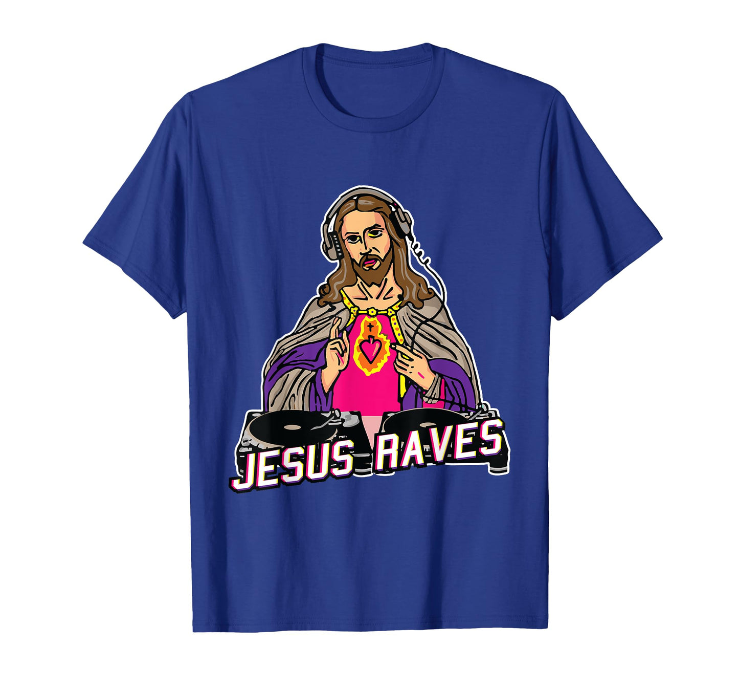 Jesus Raves Christmas EDM Music X-Mas Party Christian DJ T-Shirt
