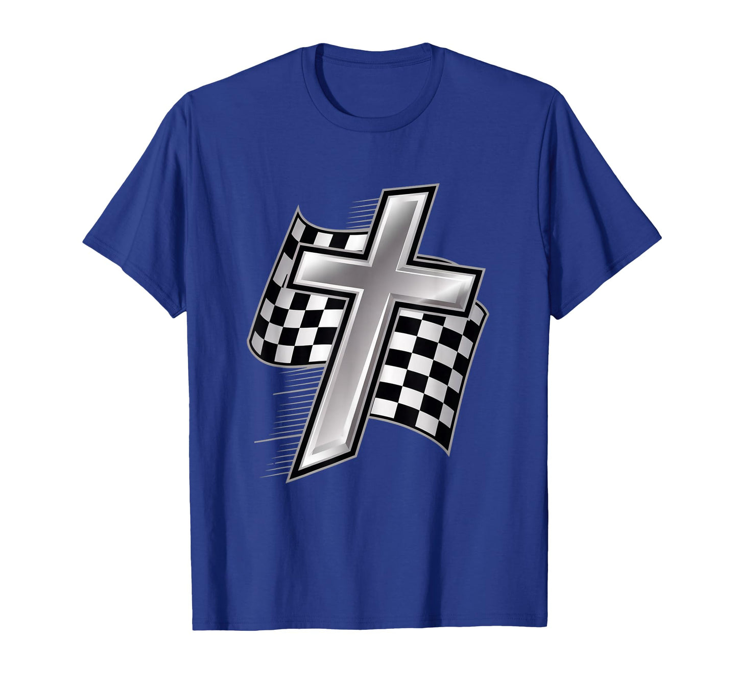 Car Racing Checkered Flag Christian Faith Cross Racer Prayer T-Shirt