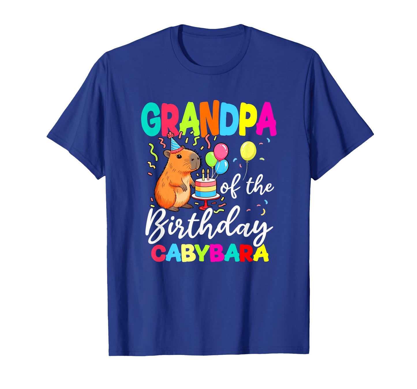 Grandpa of The Birthday Capybara Girl Bday Party Family T-Shirt