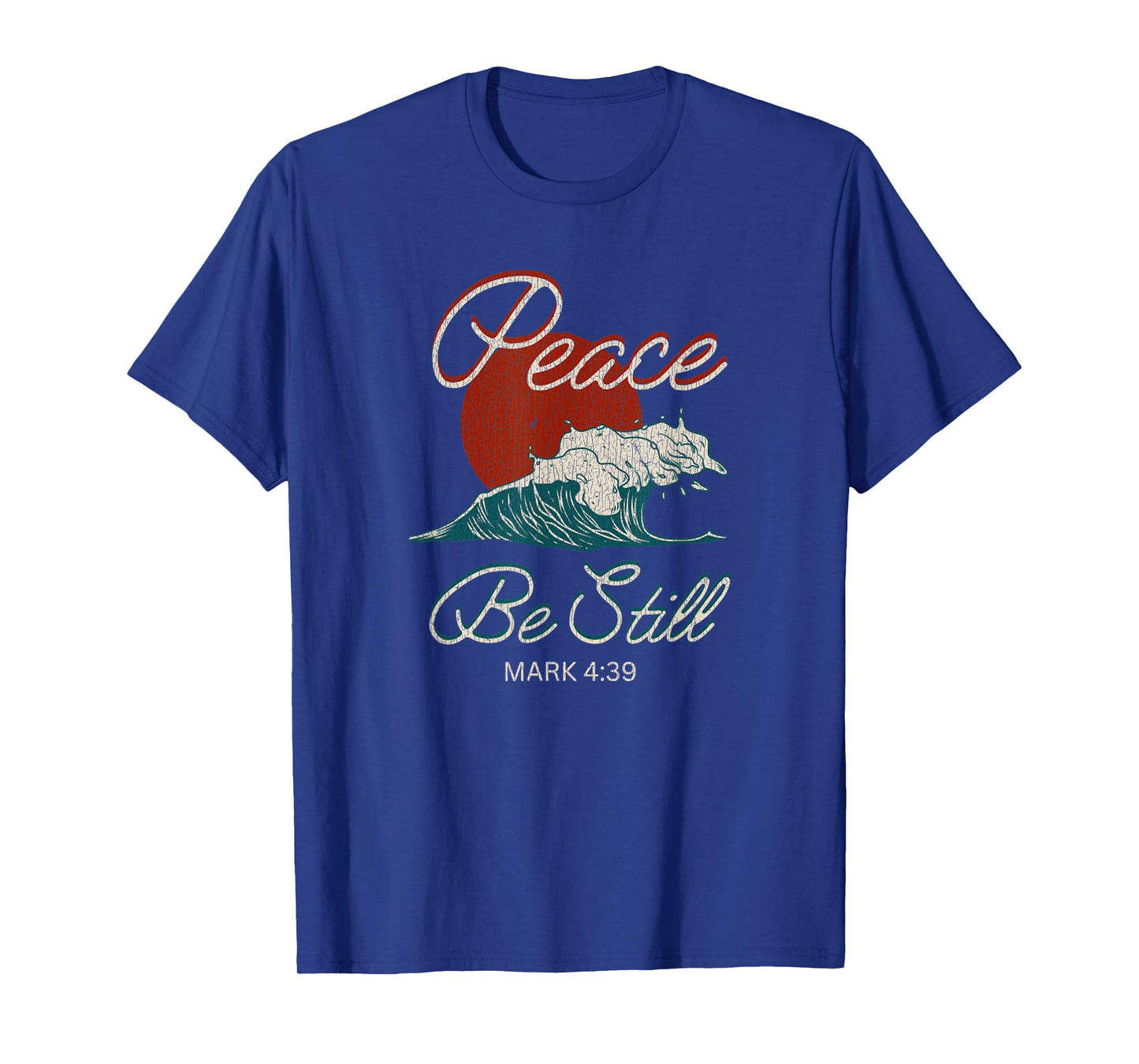 Vintage Peace Be Still Mark 4:39 Life Waves Christian T-Shirt