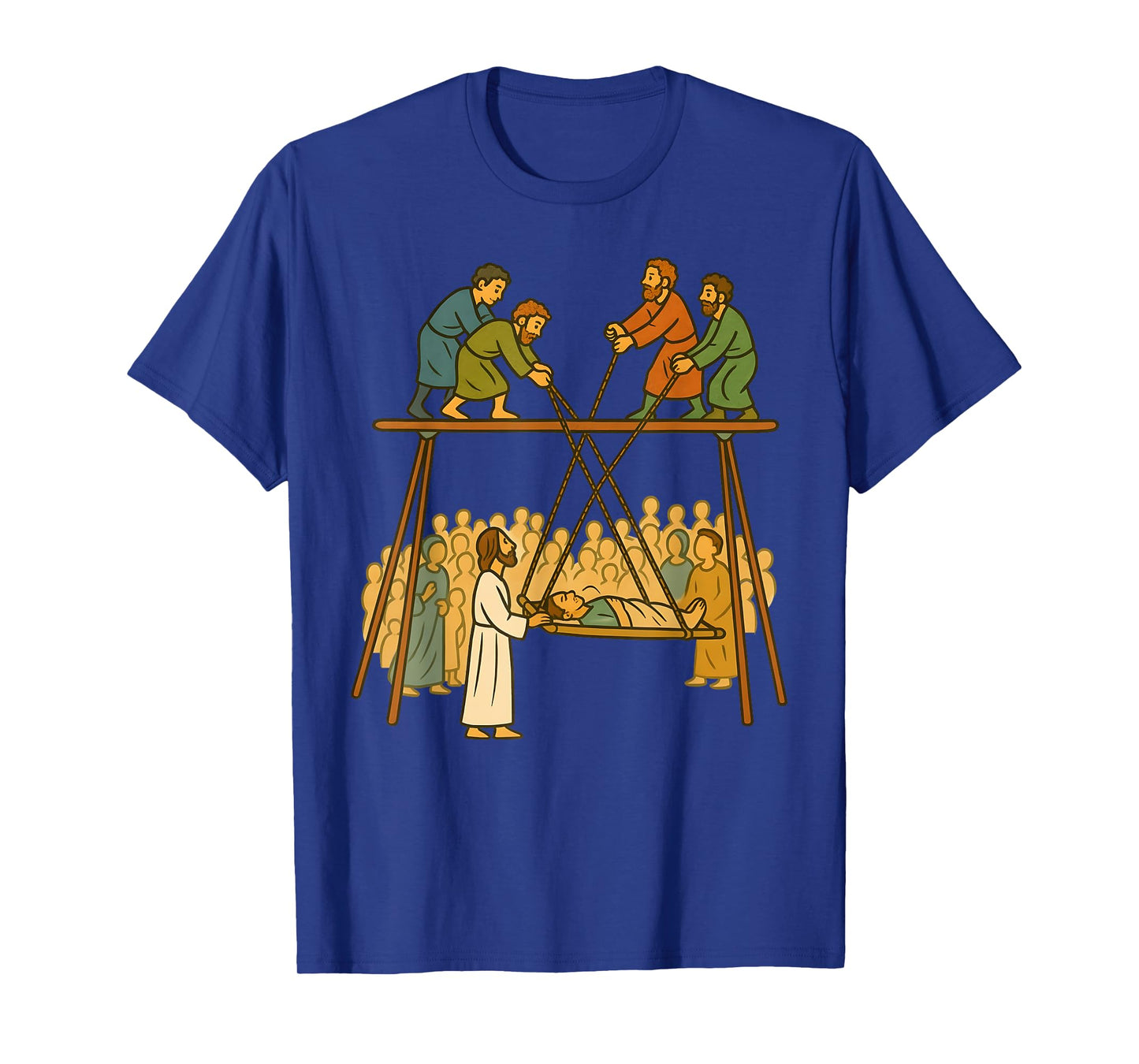 Faith of Four Jesus Heals the Paralyzed Man Christian Story T-Shirt