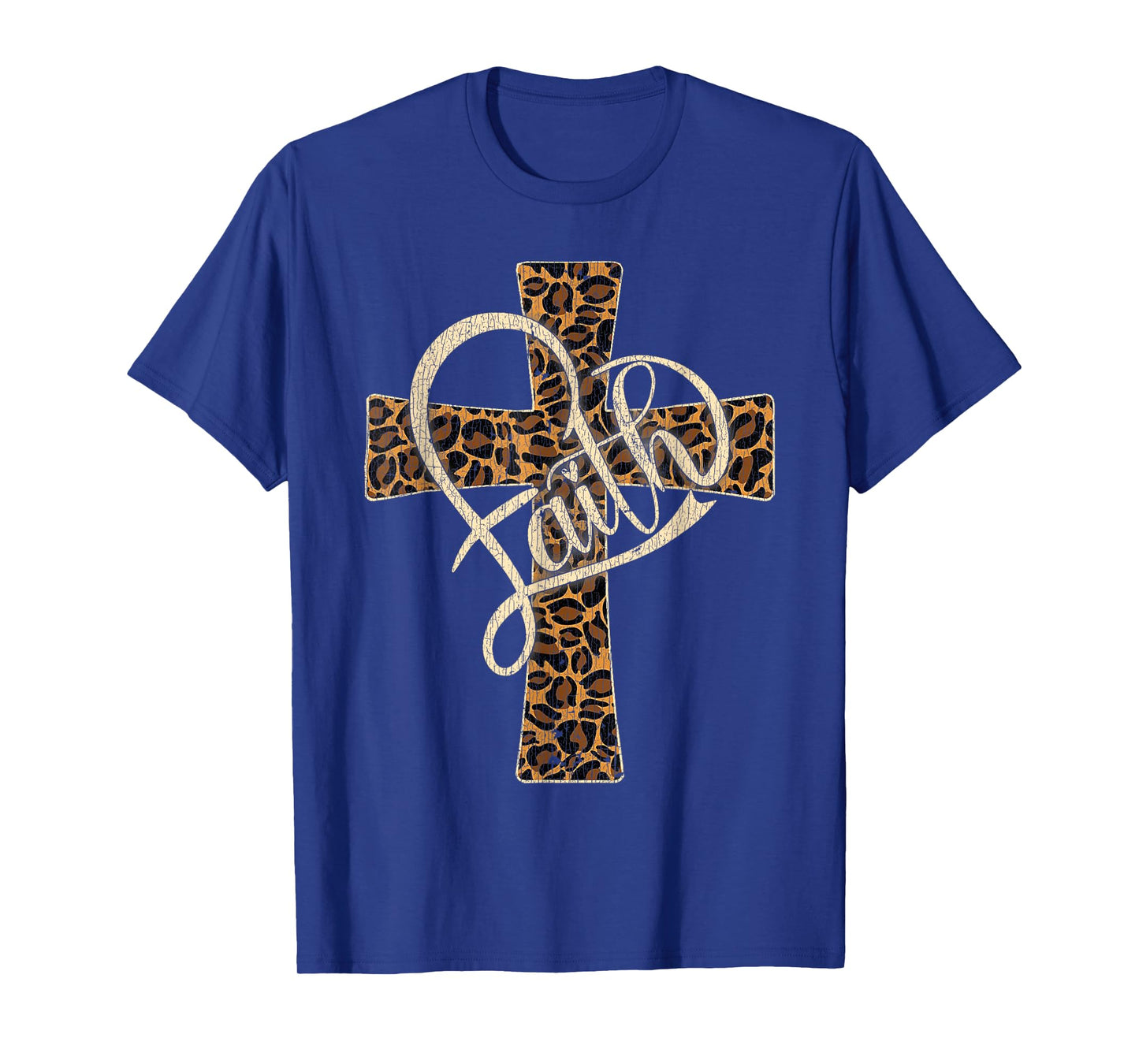 Vintage Faith Christian Men Womens Leopard Cheetah Print T-Shirt