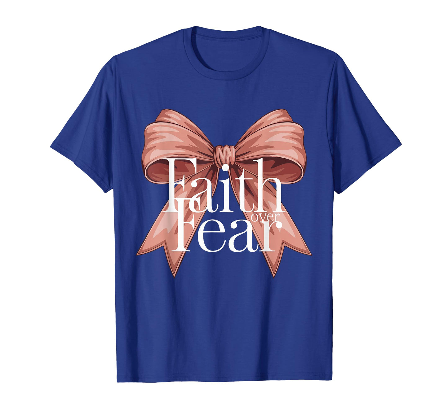 Bow Faith Over Fear Teen Girl Cute Christian Bible Verse T-Shirt
