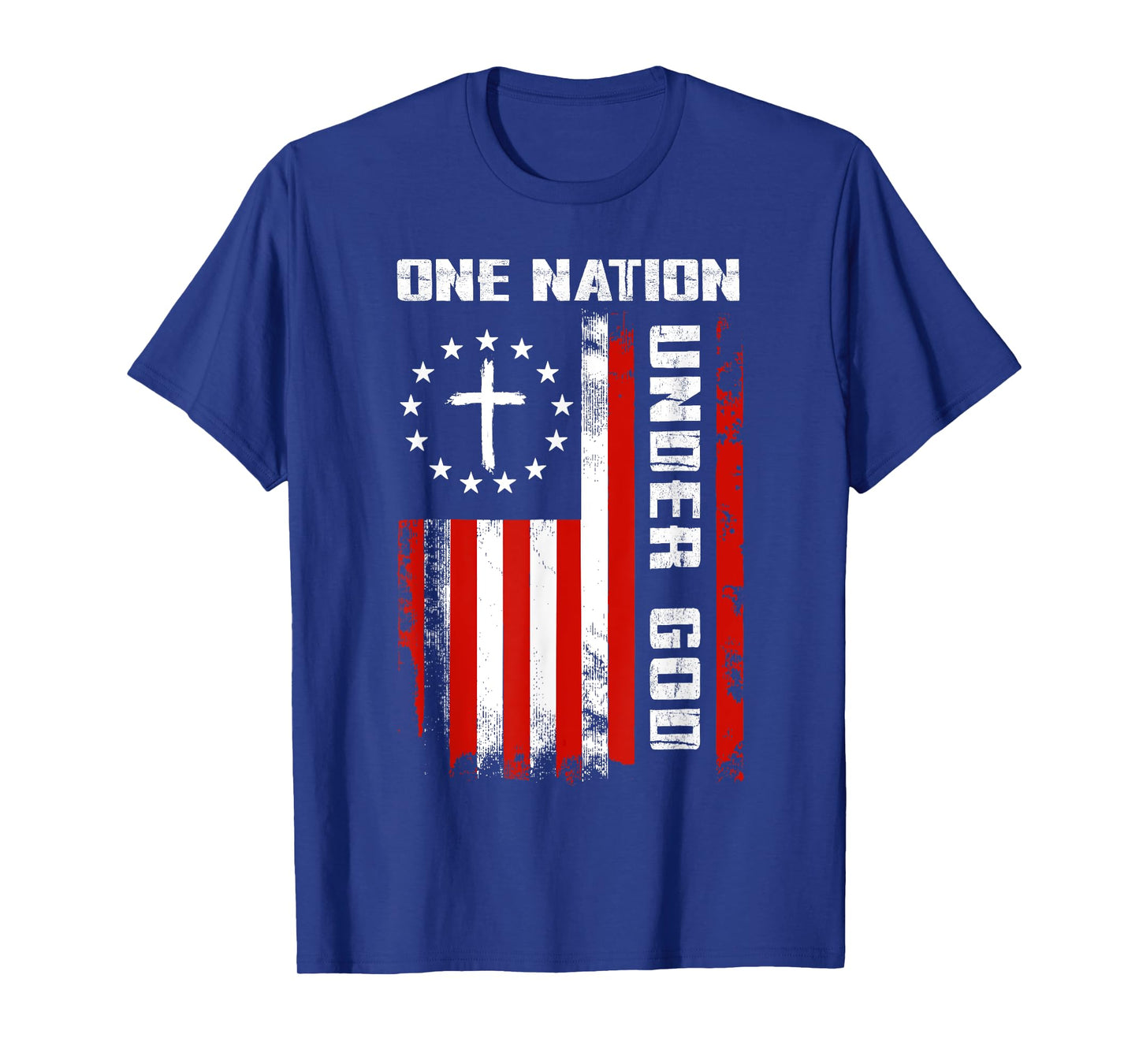 One Nation Under God American Flag Cross 4th Of July T-Shirt