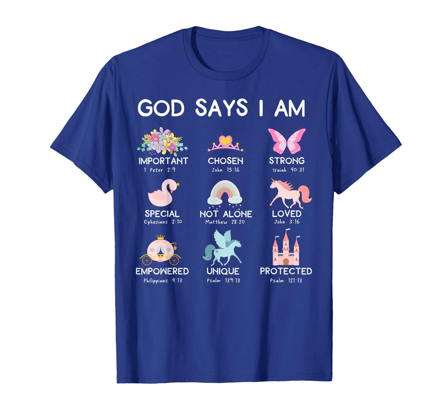 God Says I'm Cute Funny Unicorn Christian Girl Bible Lover T-Shirt