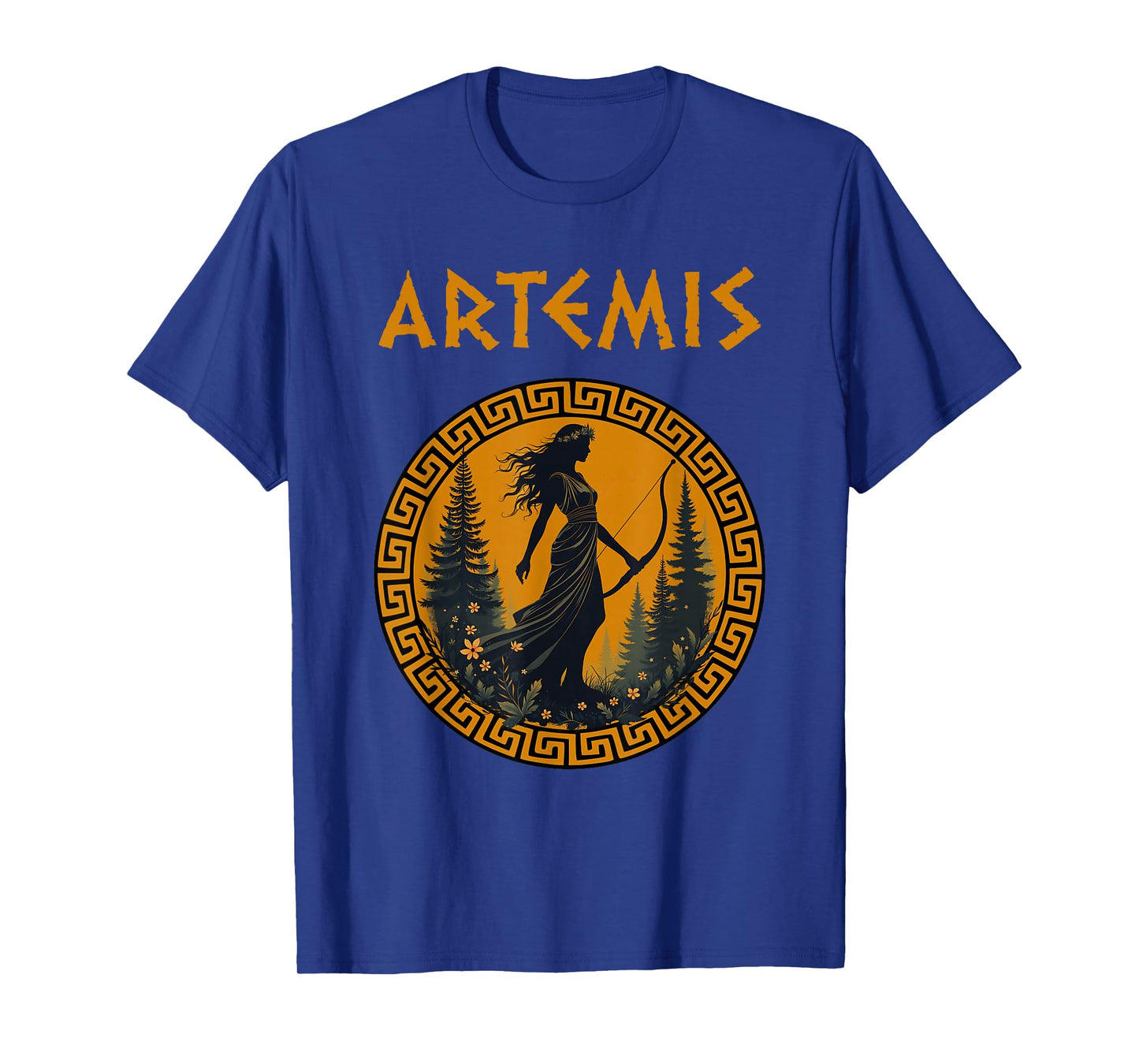Agema Apparel Unisex-Adults Artemis Greek Goddess Greek Mythology T-Shirt, Black, Small