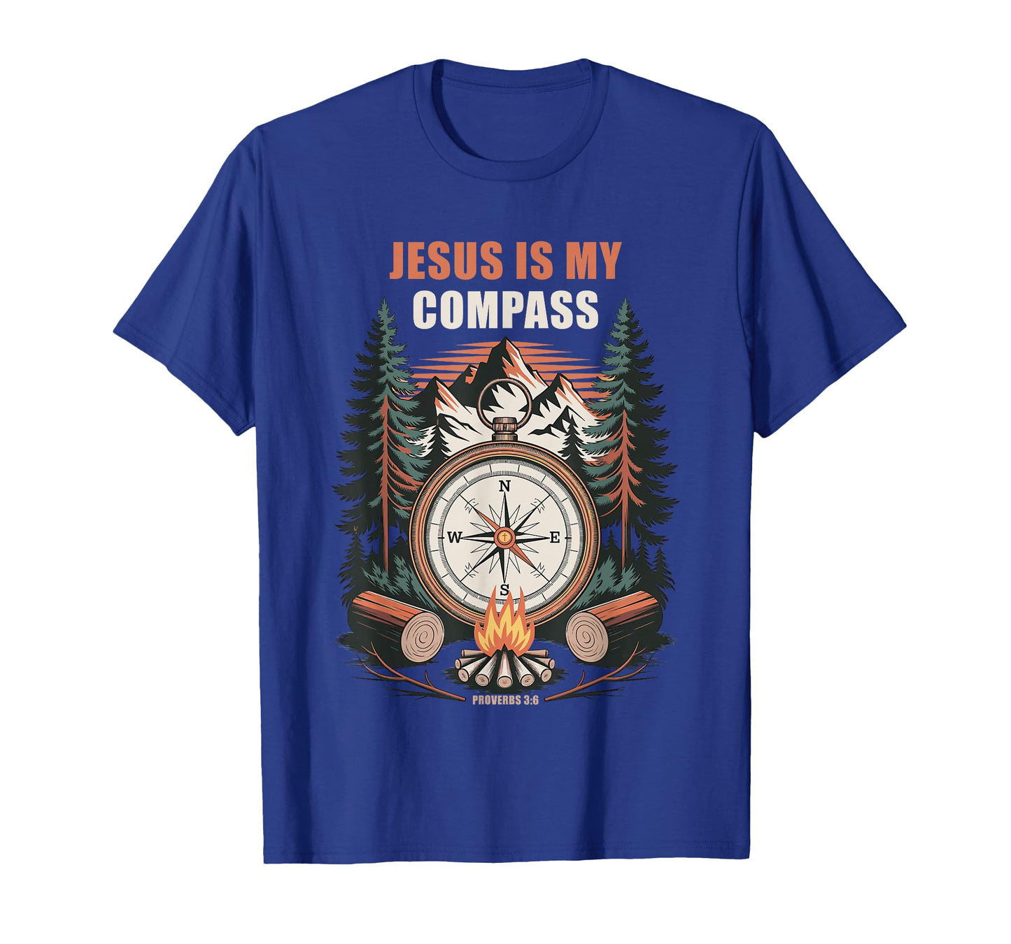 Jesus is My Compass – Proverbs 3:6 Christian Faith Camping T-Shirt