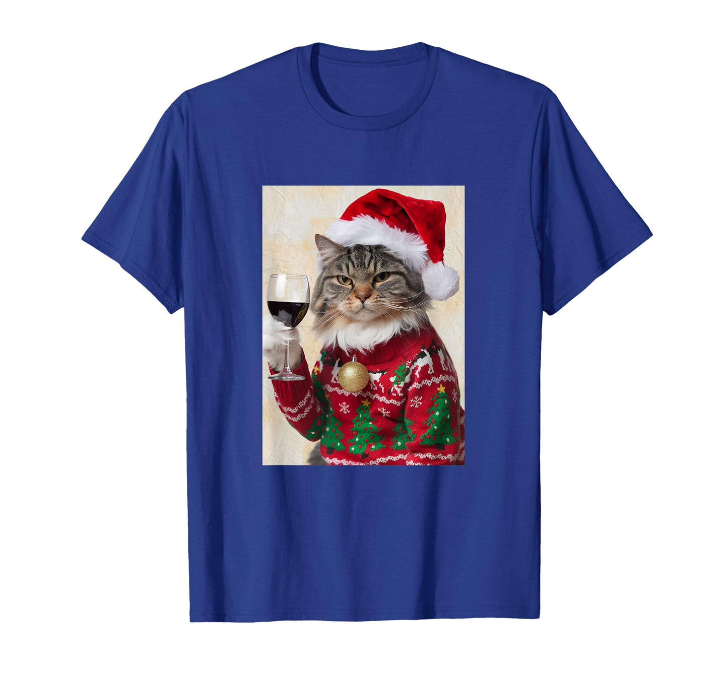 Cat Drinking Wine Cute Cat Holding Red Wine Lovers T-Shirt