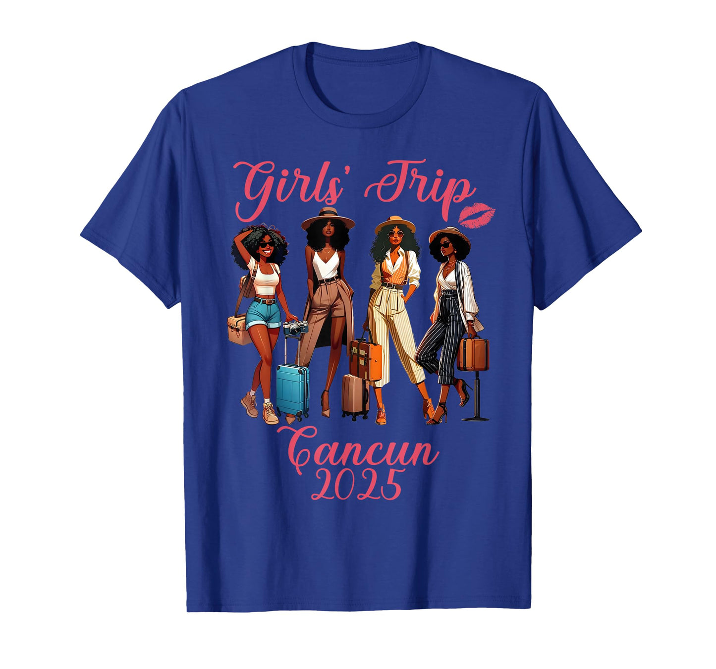Cancun Girls Trip 2025 Black Girls Birthday Squad Vacation T-Shirt