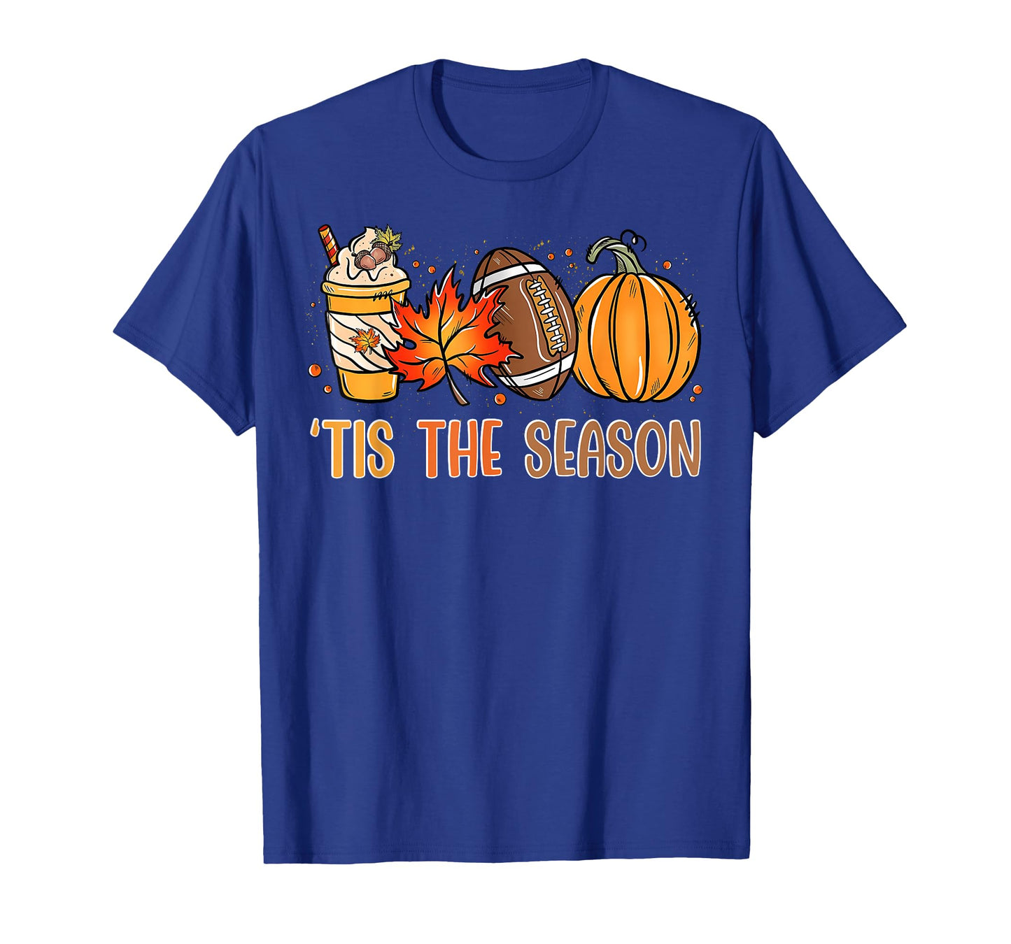 Tis The Season Fall Thanksgiving Pumpkin Spice Football T-Shirt