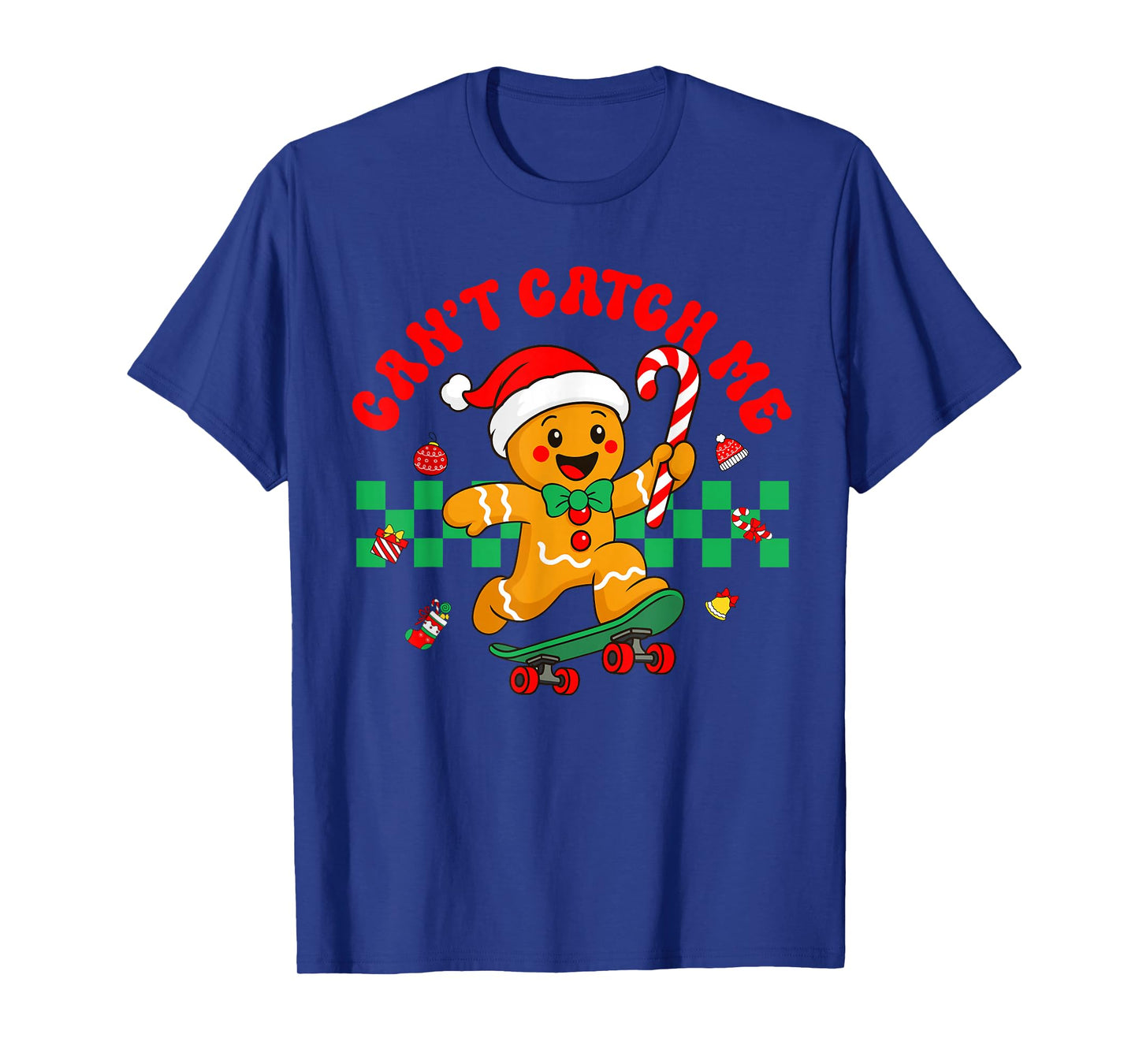 Can't Catch Me Retro Christmas Gingerbread Boy Xmas Kids T-Shirt