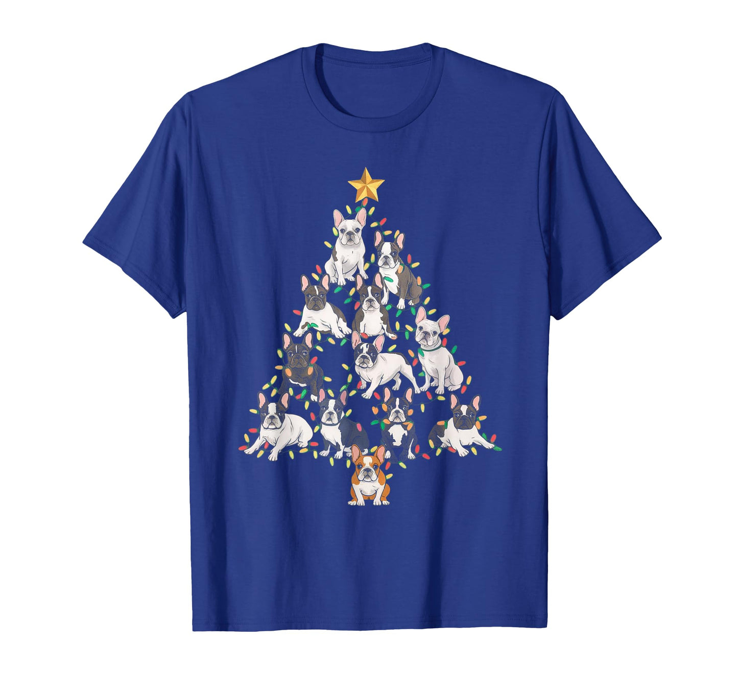 French Bulldog Christmas Tree Frenchie Dog Xmas Pajamas Tee T-Shirt