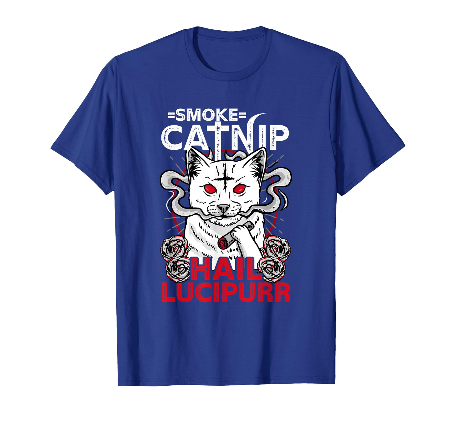 Smoke Catnip Hail Lucipurr l Satanic Occult Cat Men Women T-Shirt