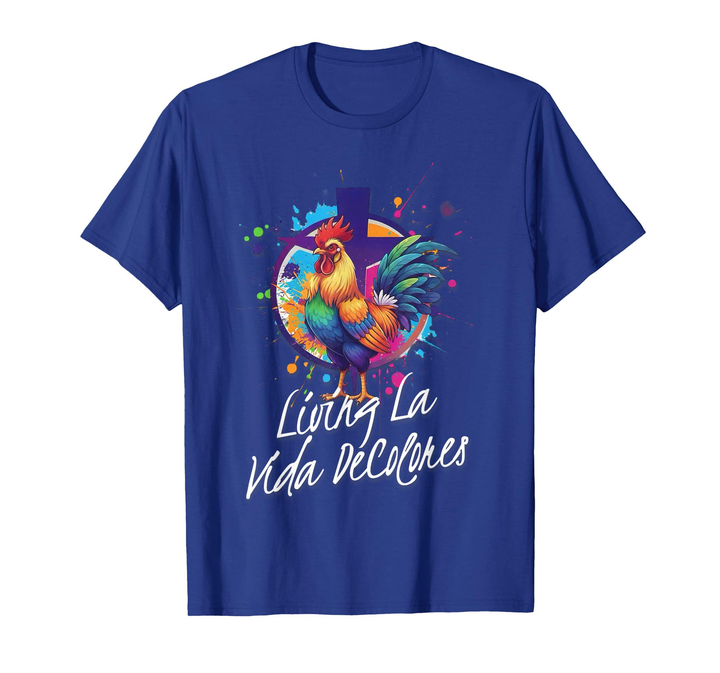 DeColores Cursillo Rainbow Rooster Catholic T-Shirt