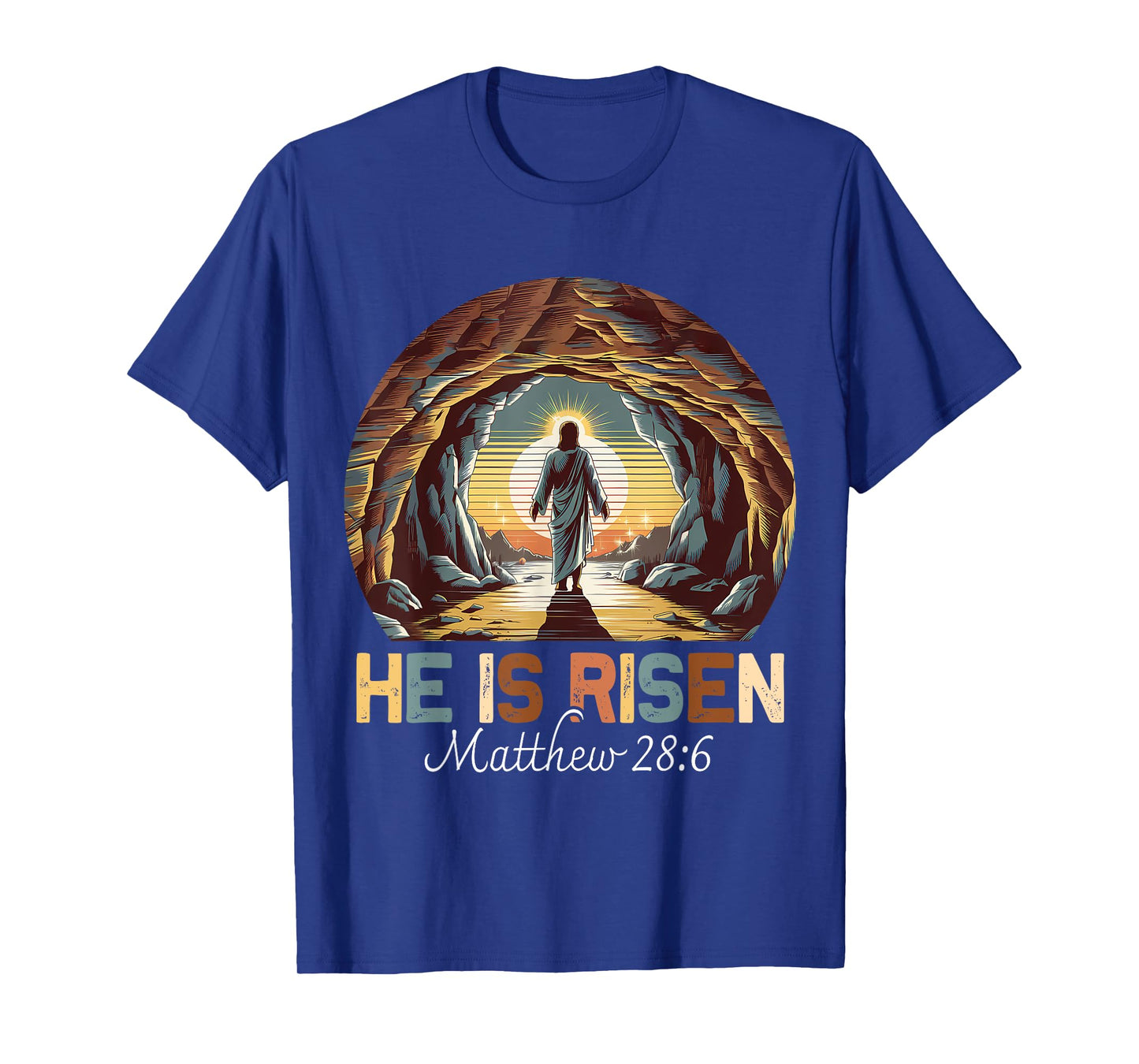 Easter Christian He Is Risen Jesus Empty Tomb Men Women Kids T-Shirt