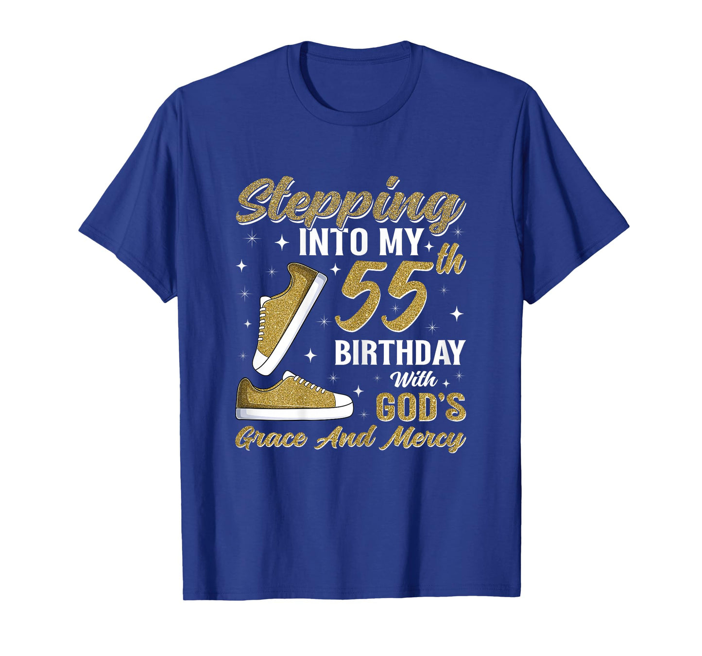 Stepping Into My 55th Birthday with God's Grace 55 Years Old T-Shirt