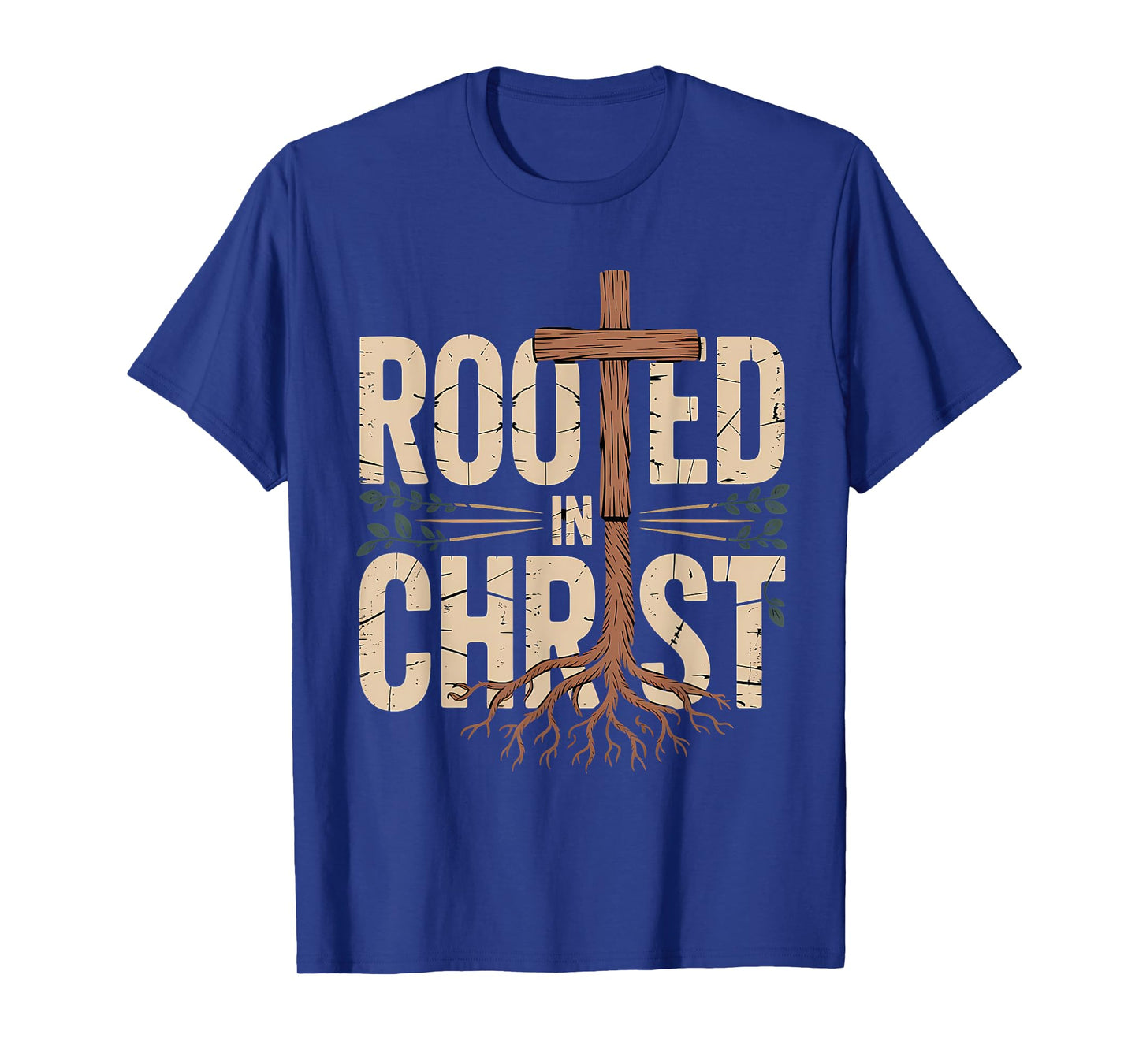Rooted in Christ Jesus Cross Christian Faith T-Shirt