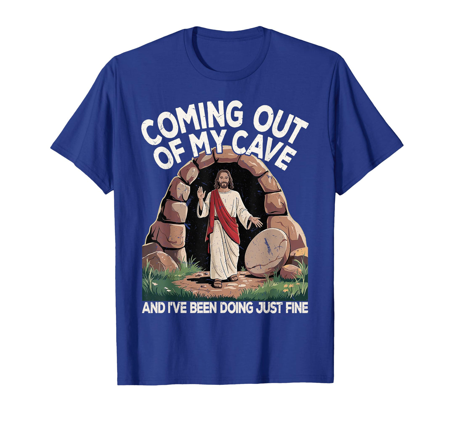 Funny Easter Jesus Coming Out of My Cave Retro Humor Easter T-Shirt