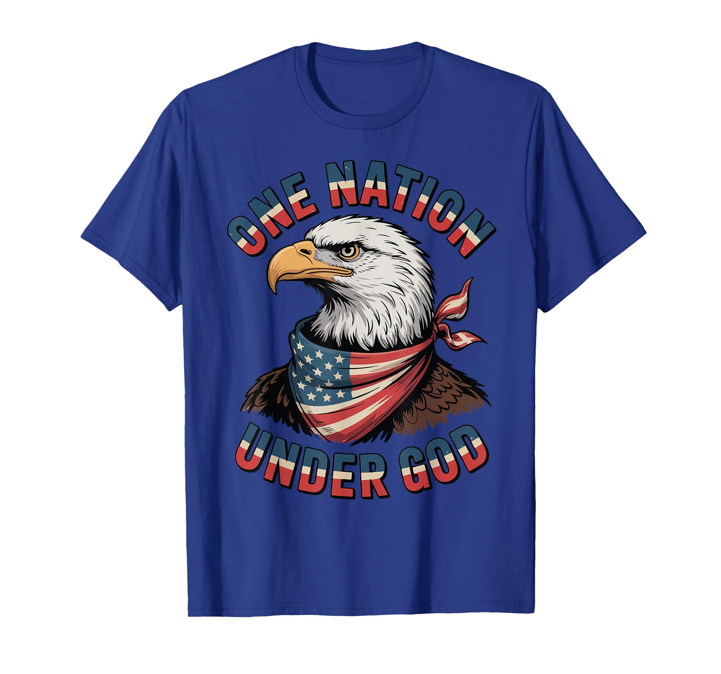 Eagle One Nation Under God 4th July Christian Men Youth Boy T-Shirt