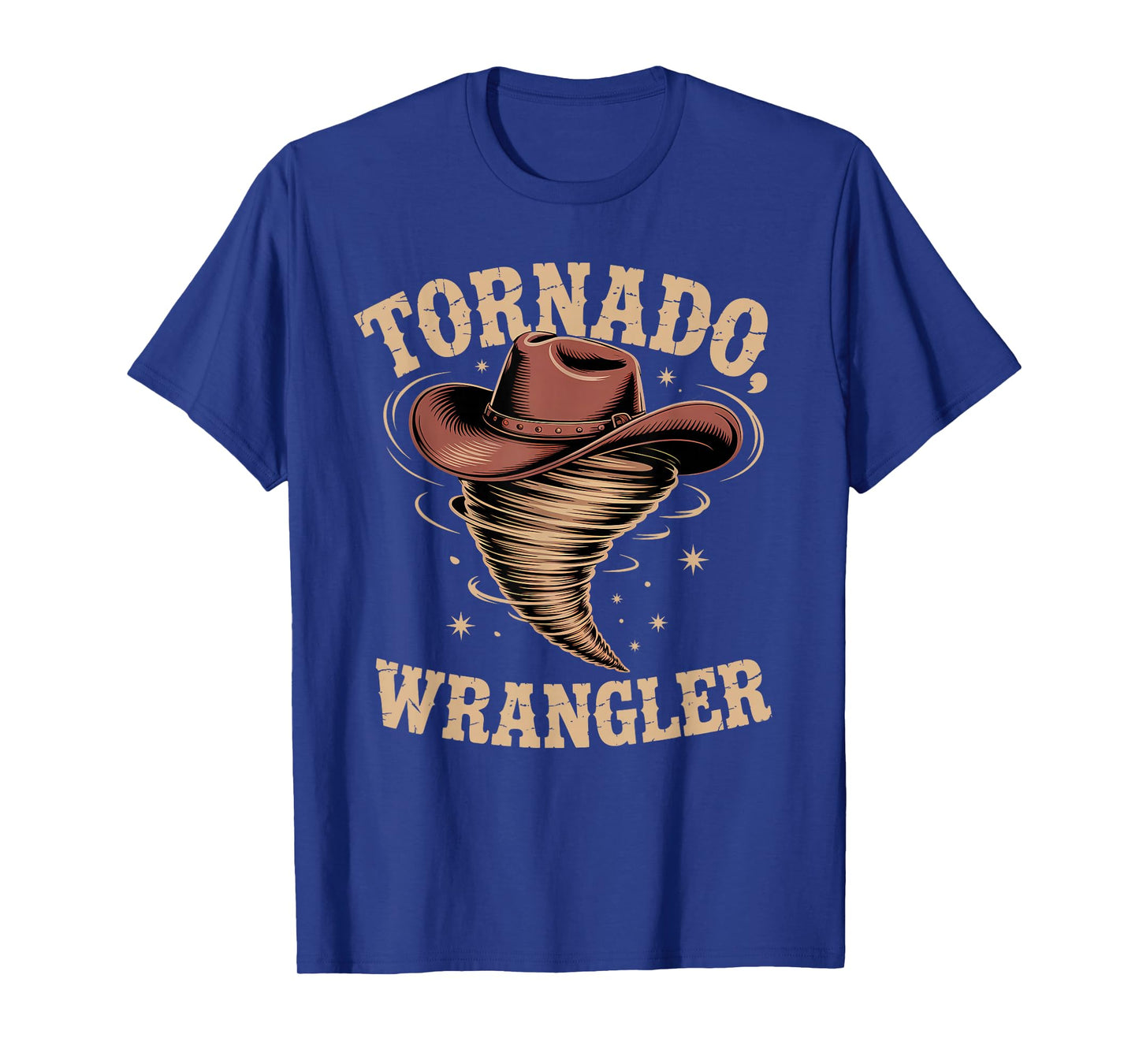 Tornado Wrangler Bold Western Cowboy Graphic Design Vintage T-Shirt