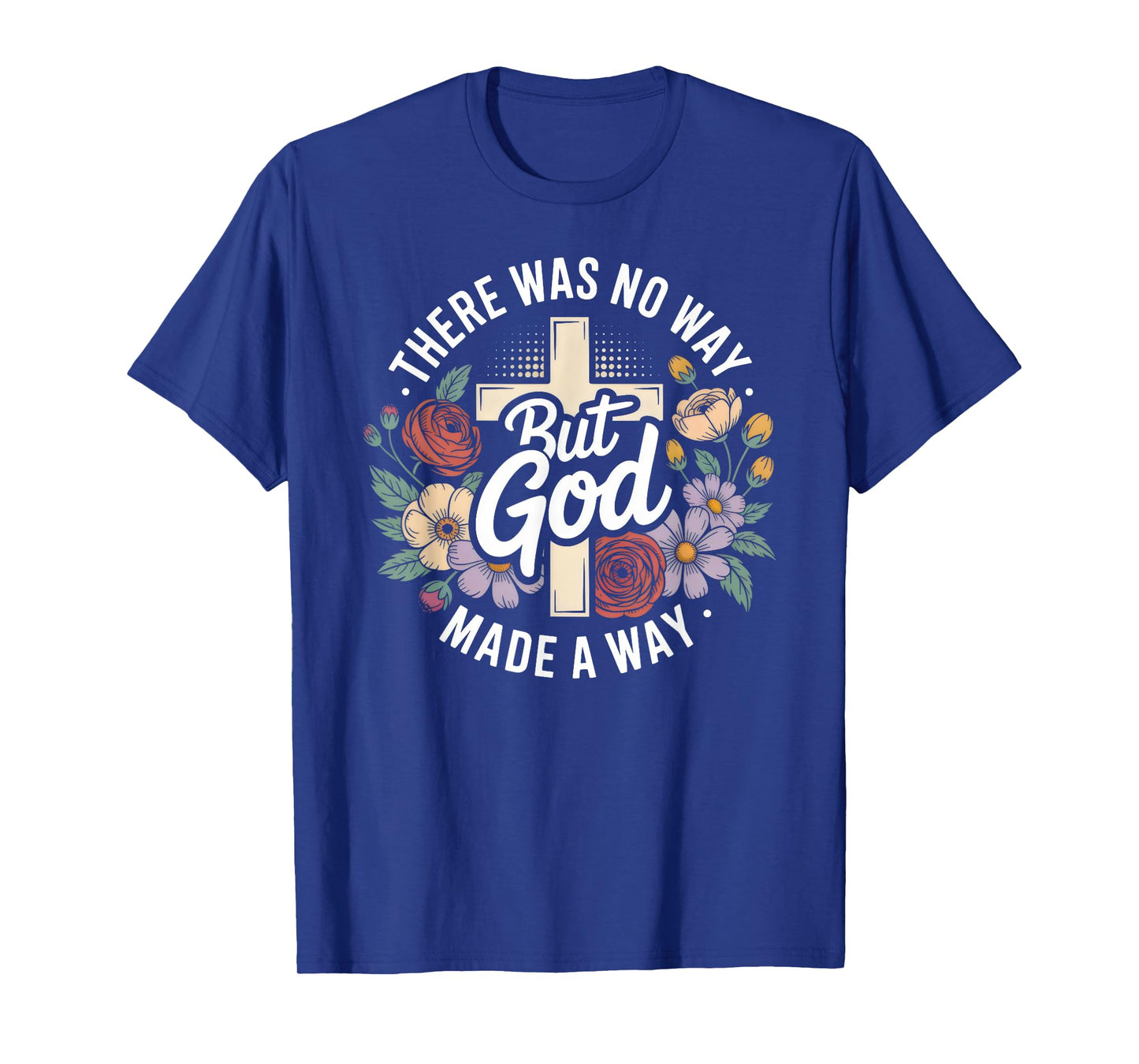 Christian Religious Faith Cross & Floral T-Shirt